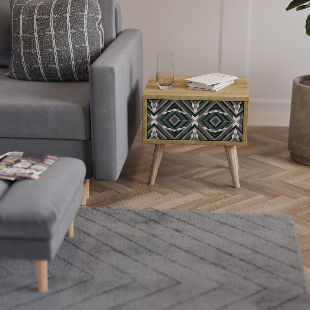 DIMENSION DELIGHTS Nightstand in Oak Effect