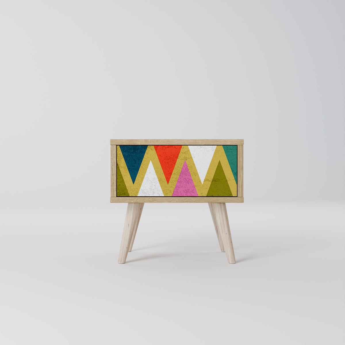 COLORFUL TRIANGLES Mesita de Noche
