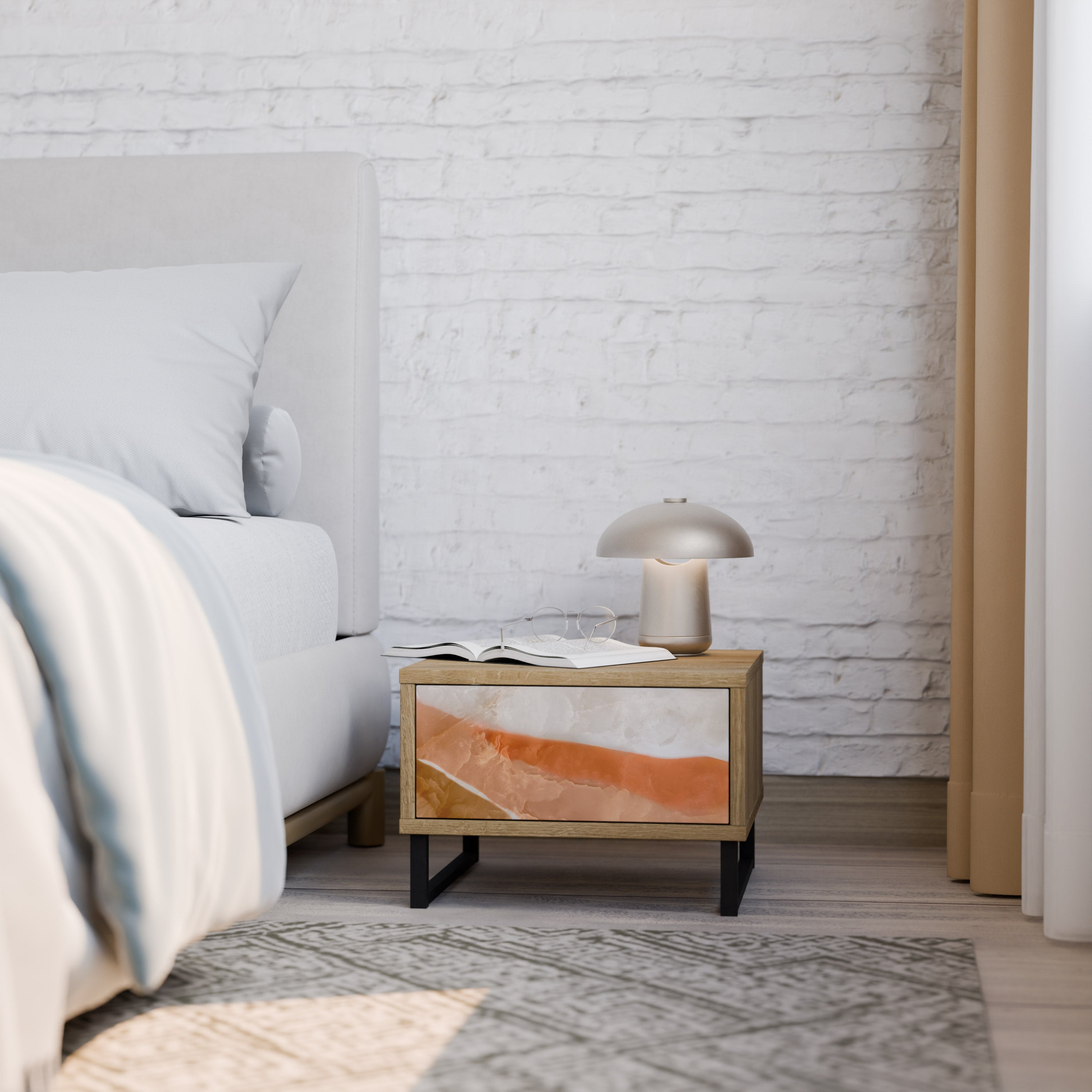 SANDHILLS SPLENDOUR Nightstand in Oak Effect