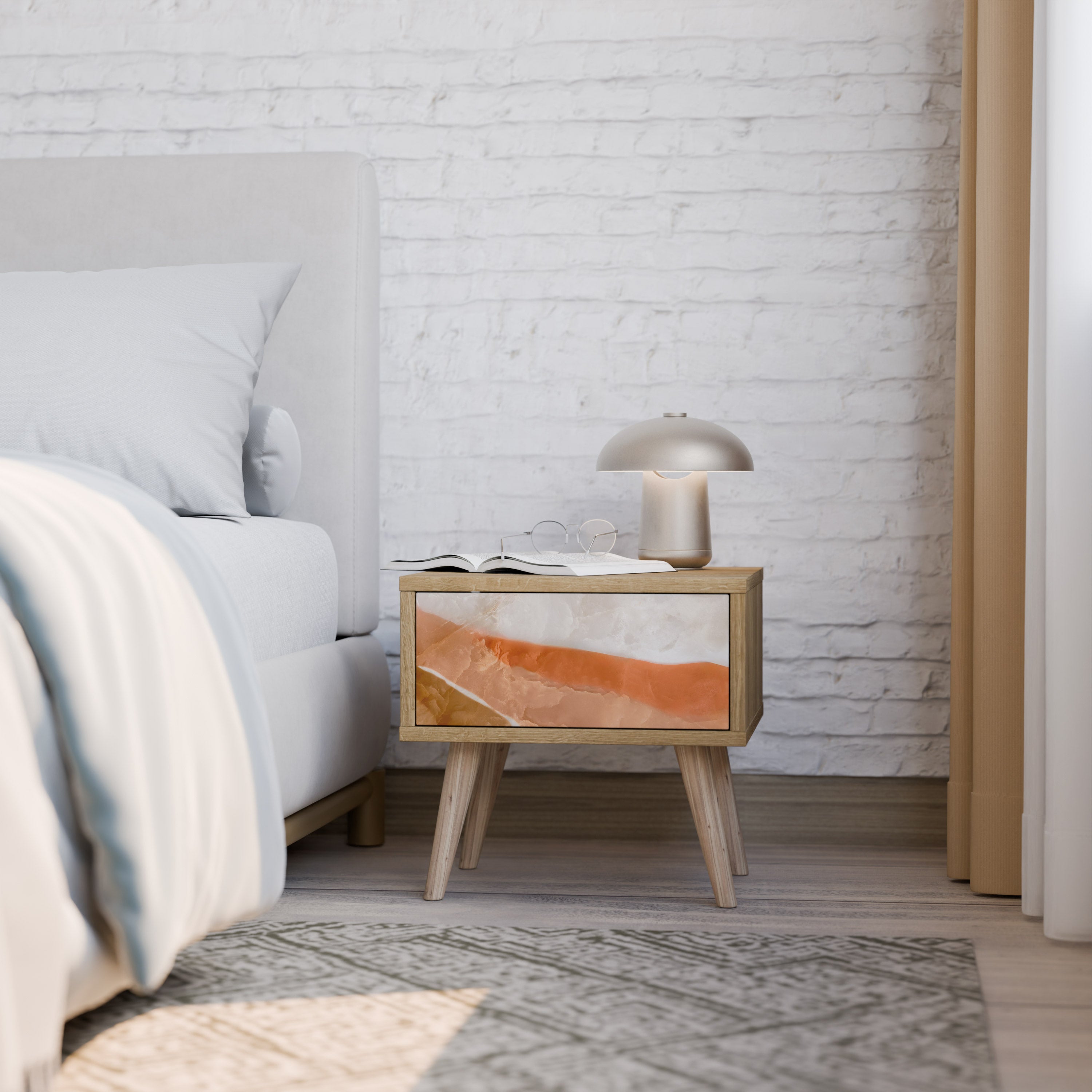 SANDHILLS SPLENDOUR Nightstand in Oak Effect