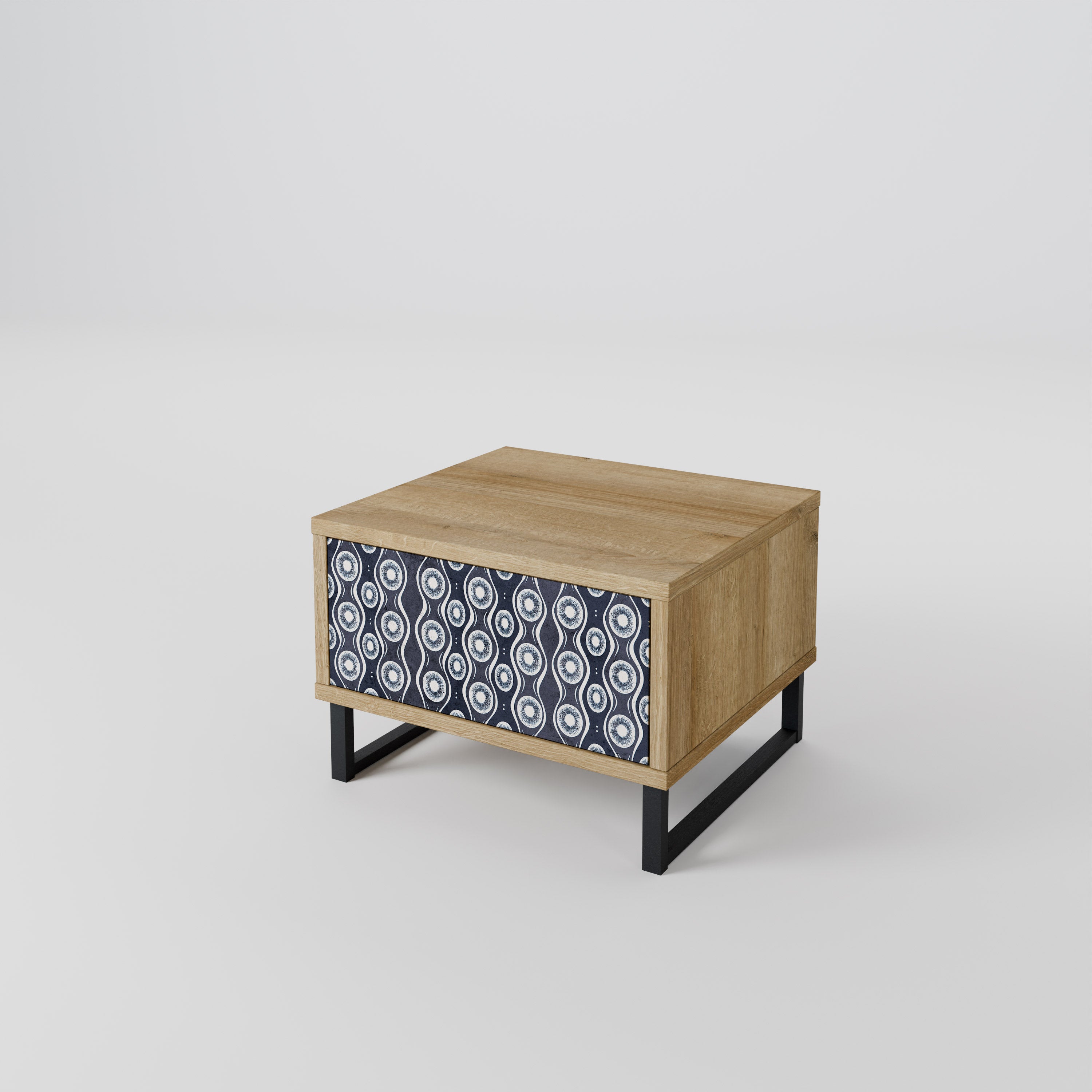 GRAPHITE EYES Nightstand in Oak Effect