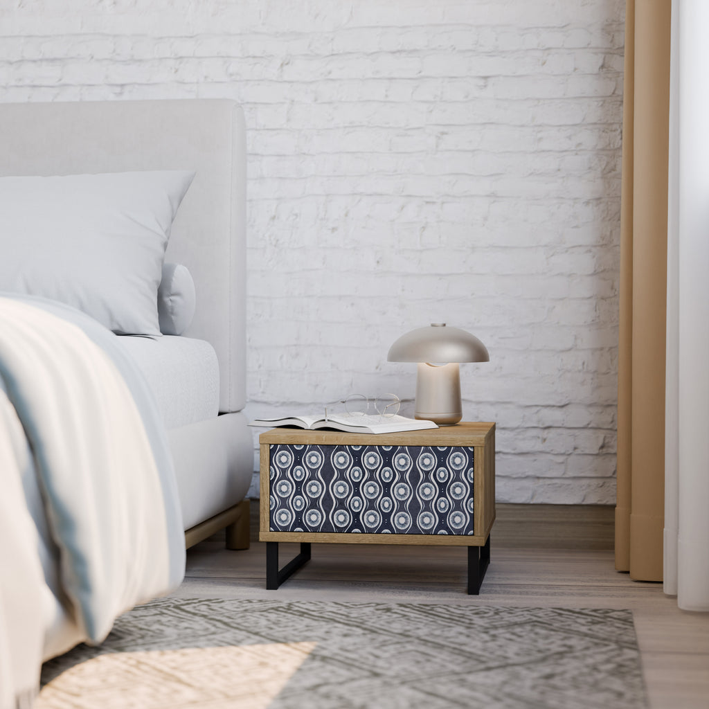 GRAPHITE EYES Nightstand in Oak Effect
