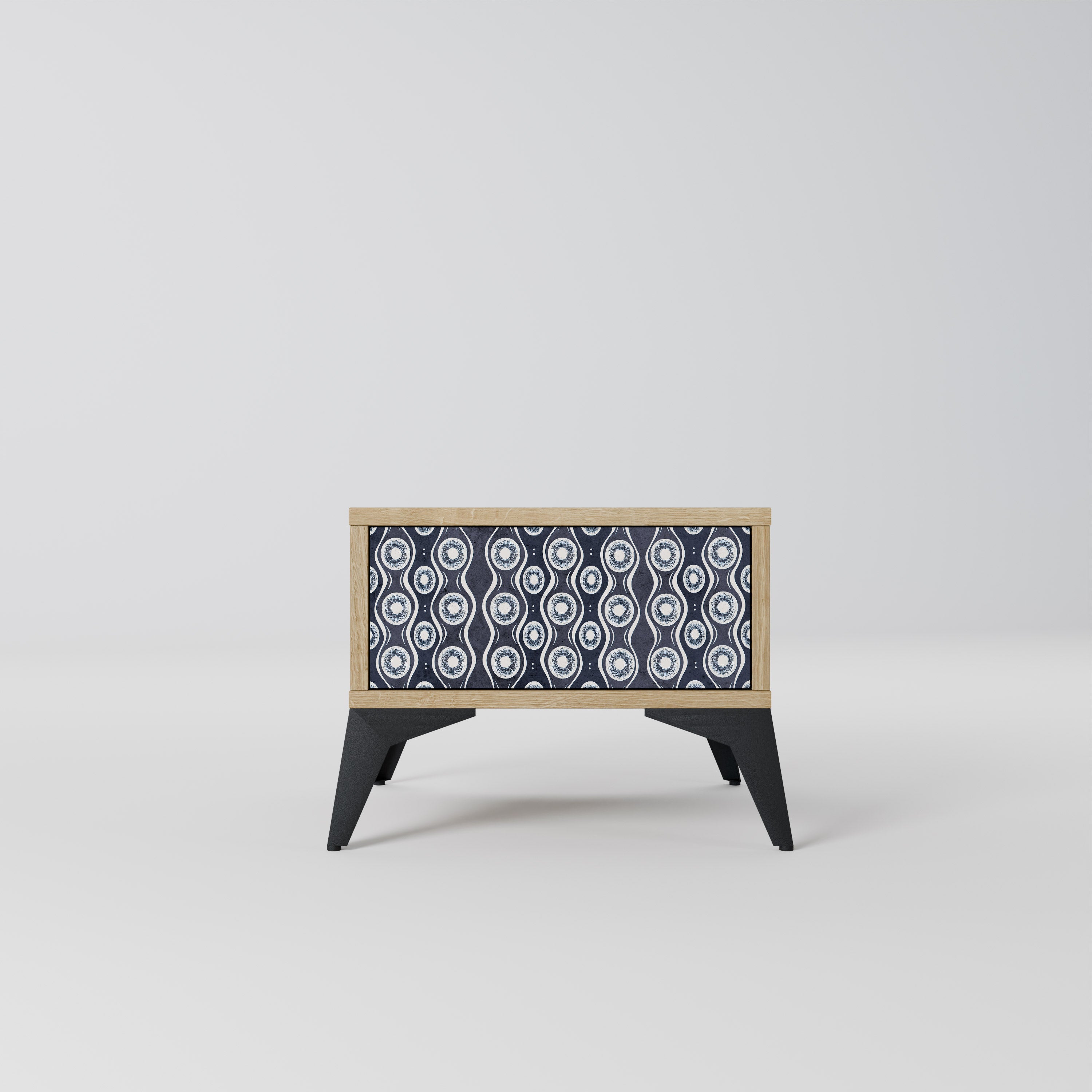 GRAPHITE EYES Nightstand in Oak Effect