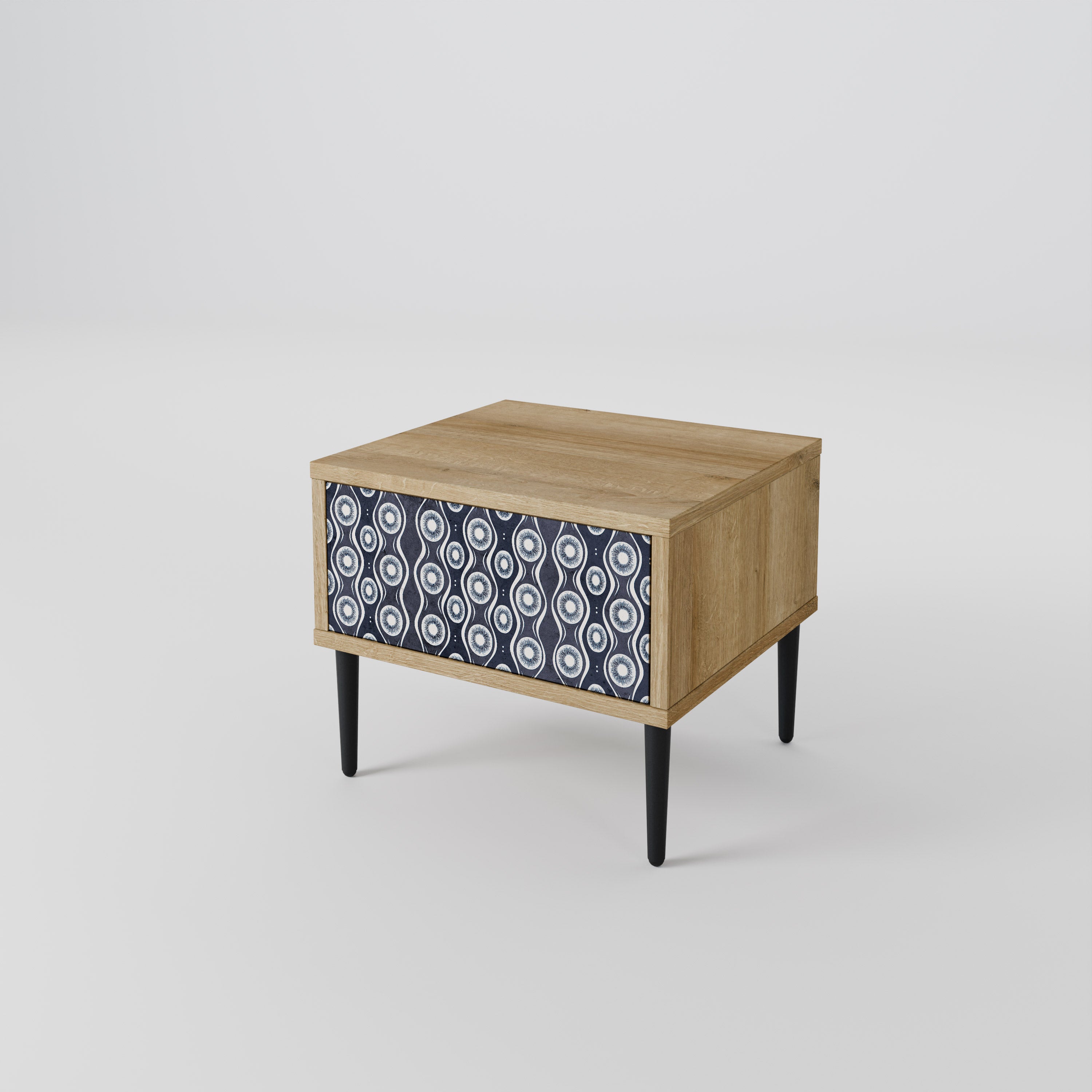 GRAPHITE EYES Nightstand in Oak Effect