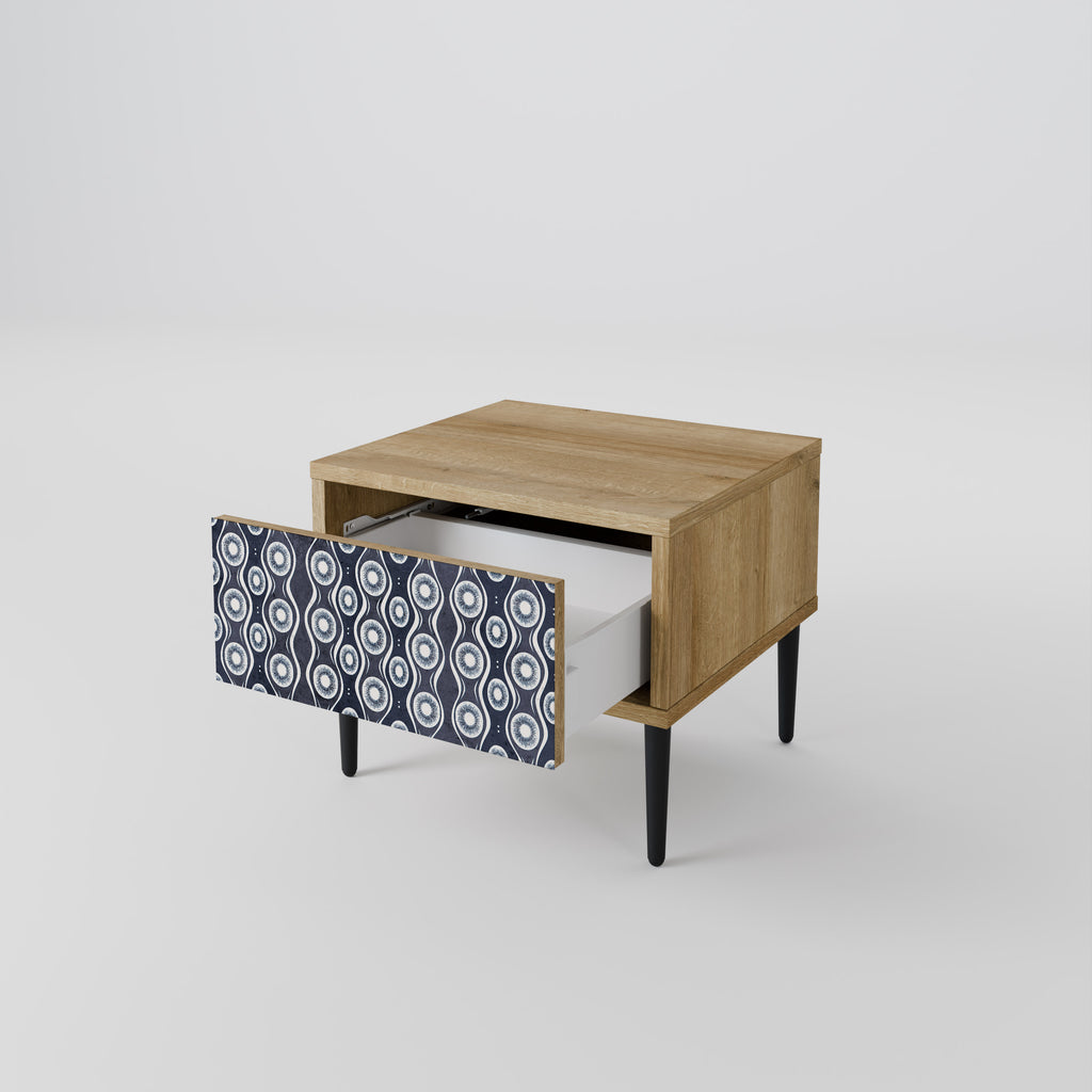 GRAPHITE EYES Nightstand in Oak Effect