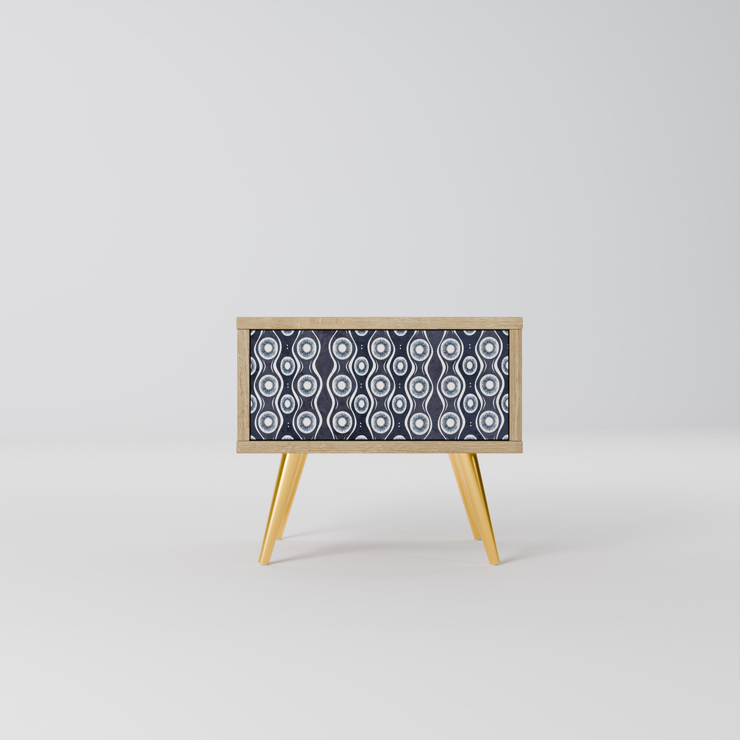 GRAPHITE EYES Nightstand in Oak Effect