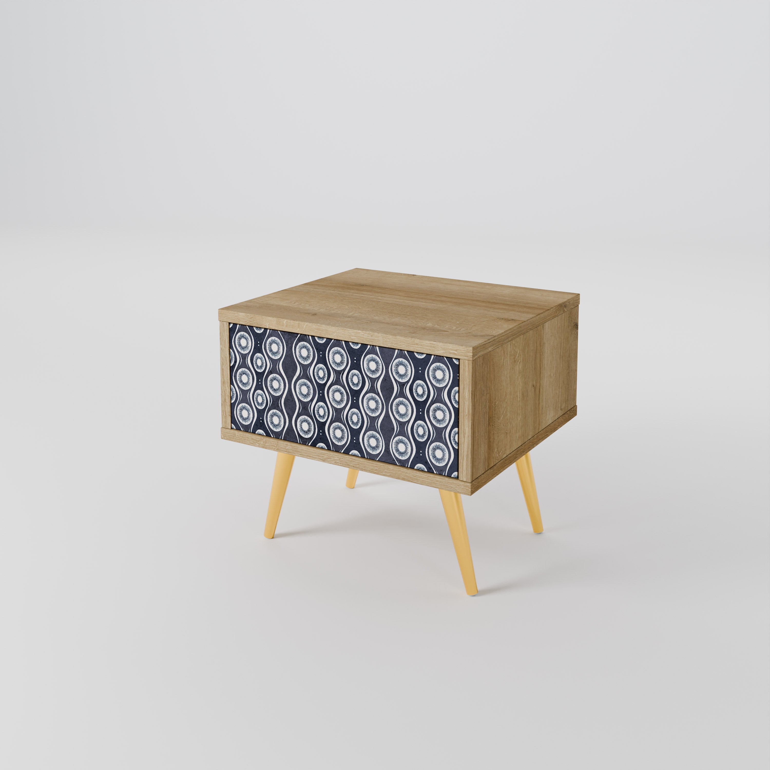 GRAPHITE EYES Nightstand in Oak Effect