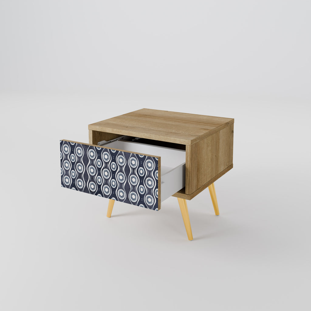 GRAPHITE EYES Nightstand in Oak Effect