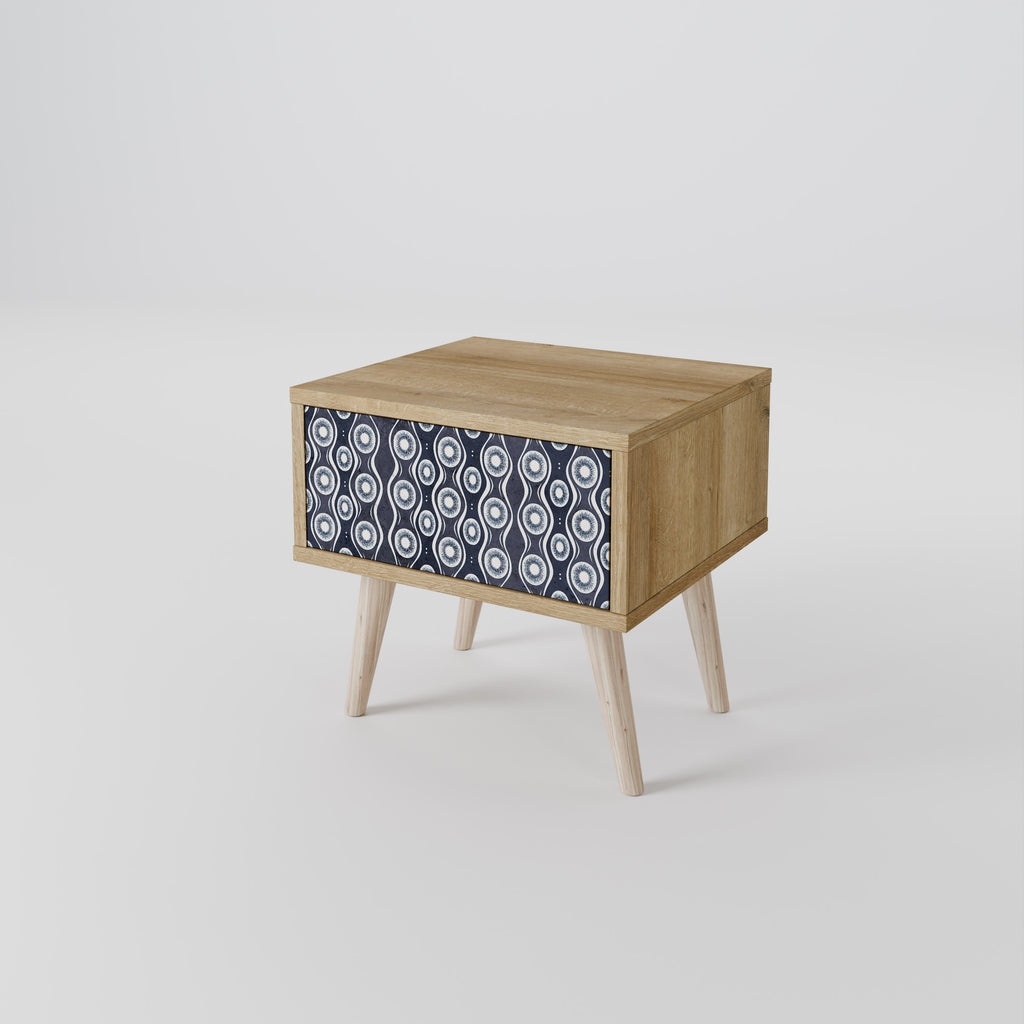 GRAPHITE EYES Nightstand in Oak Effect