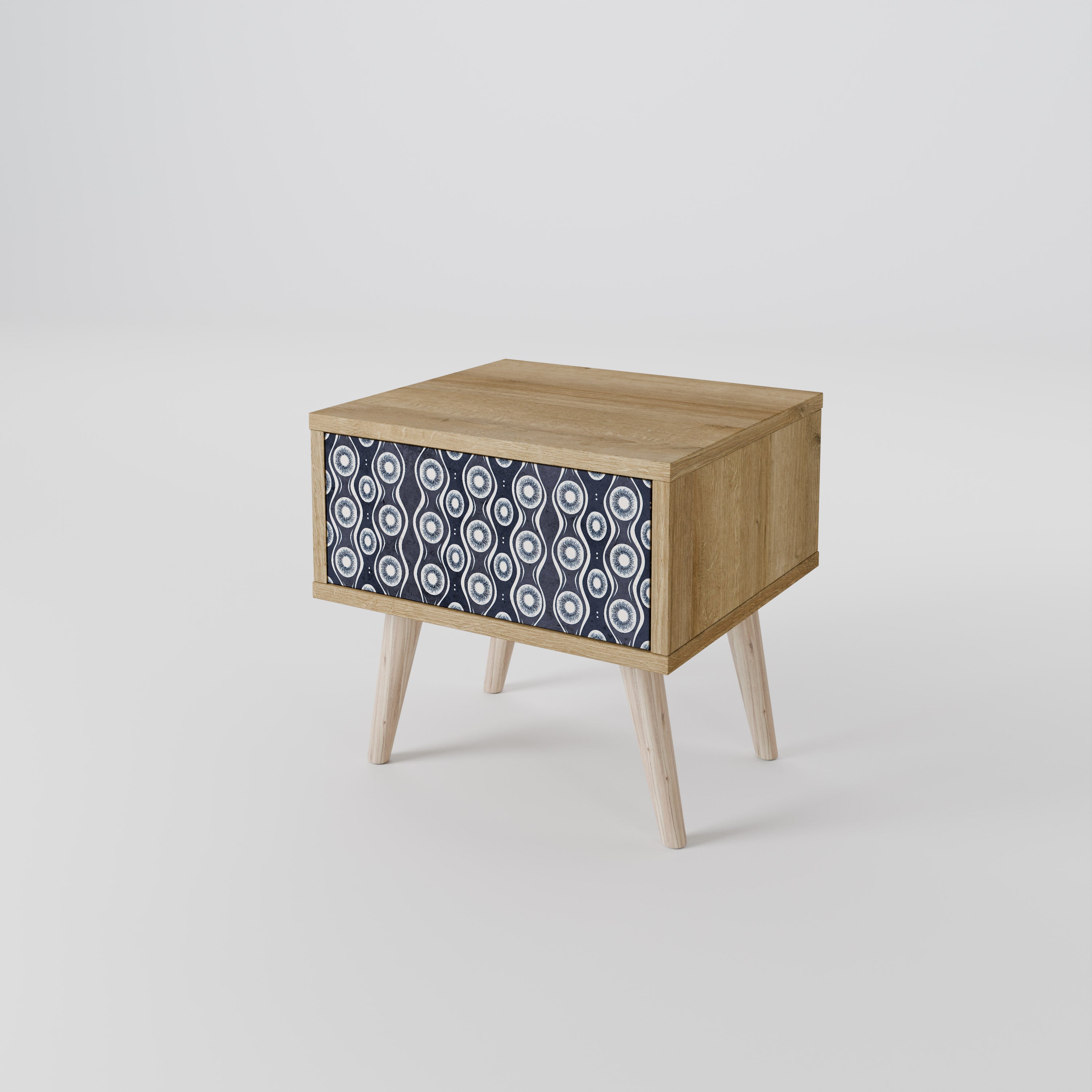GRAPHITE EYES Nightstand in Oak Effect