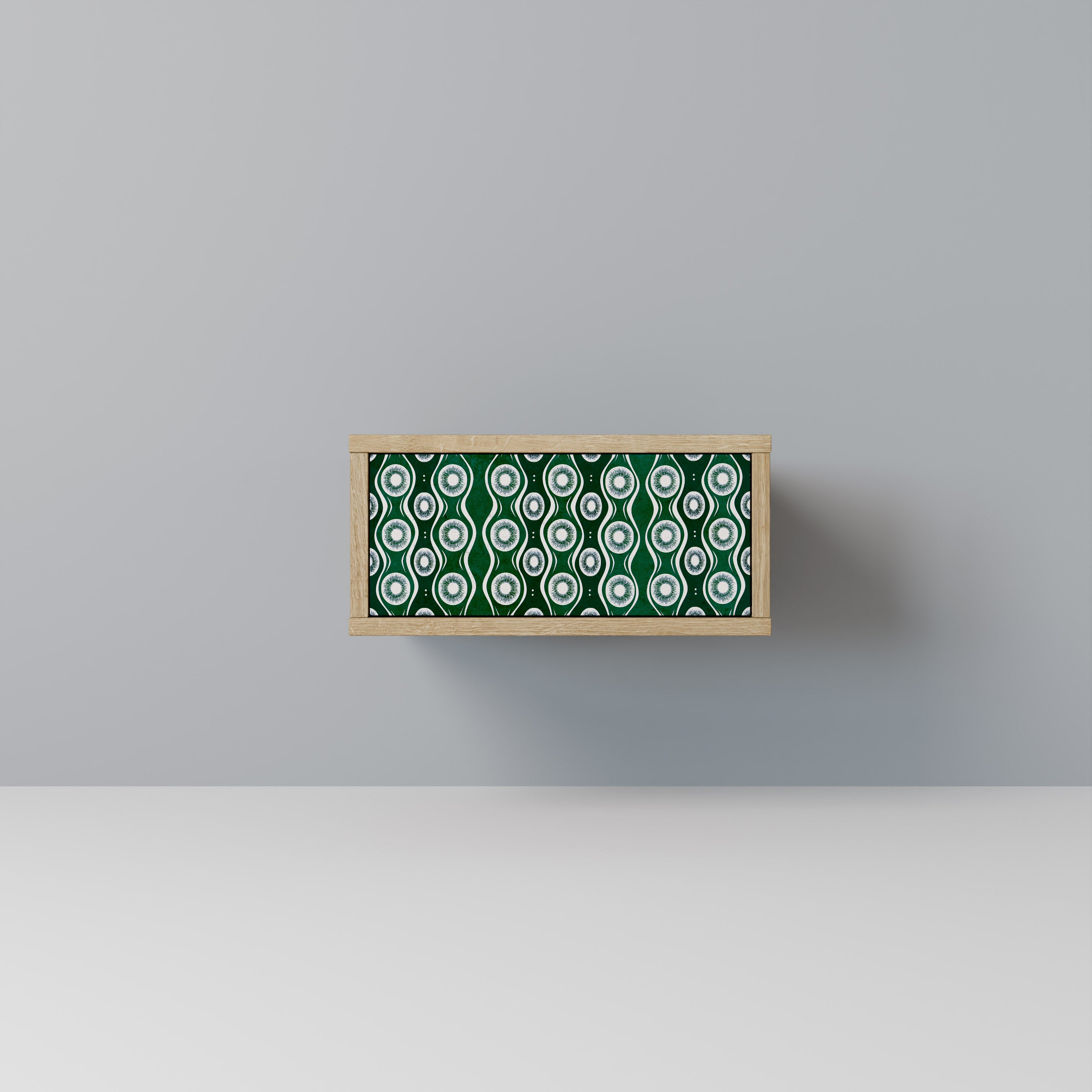GREEN EYES Nightstand in Oak Effect