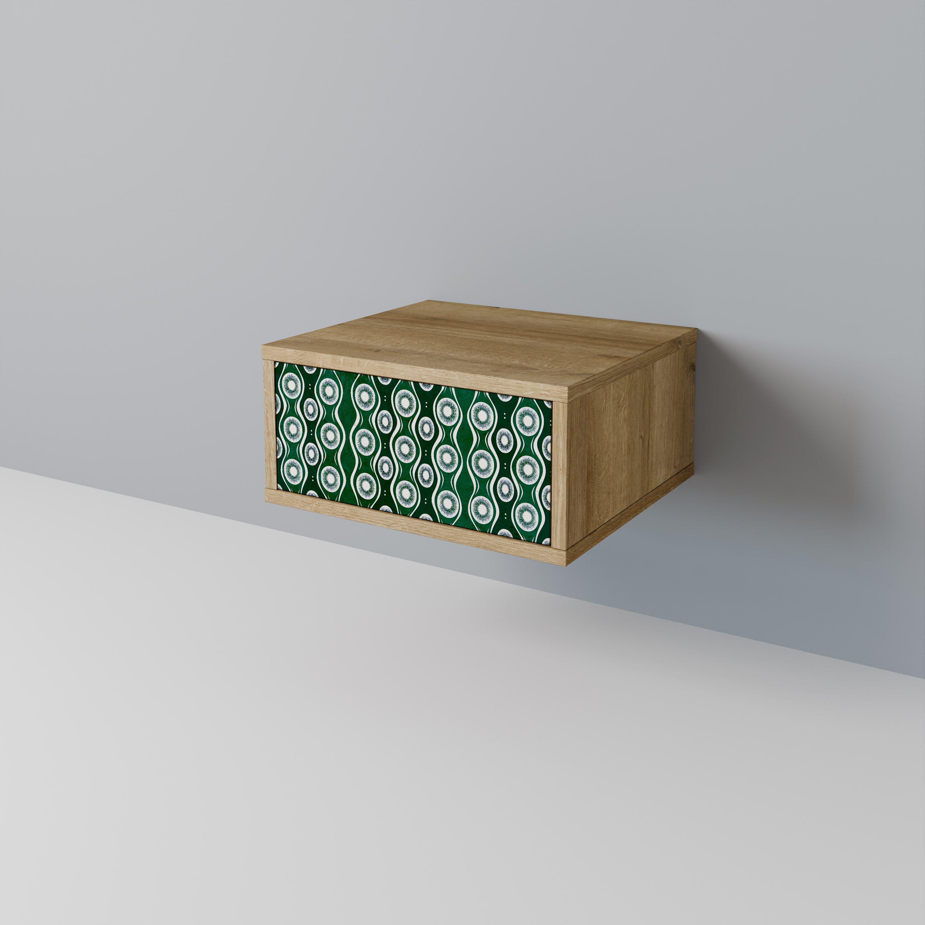 GREEN EYES Nightstand in Oak Effect