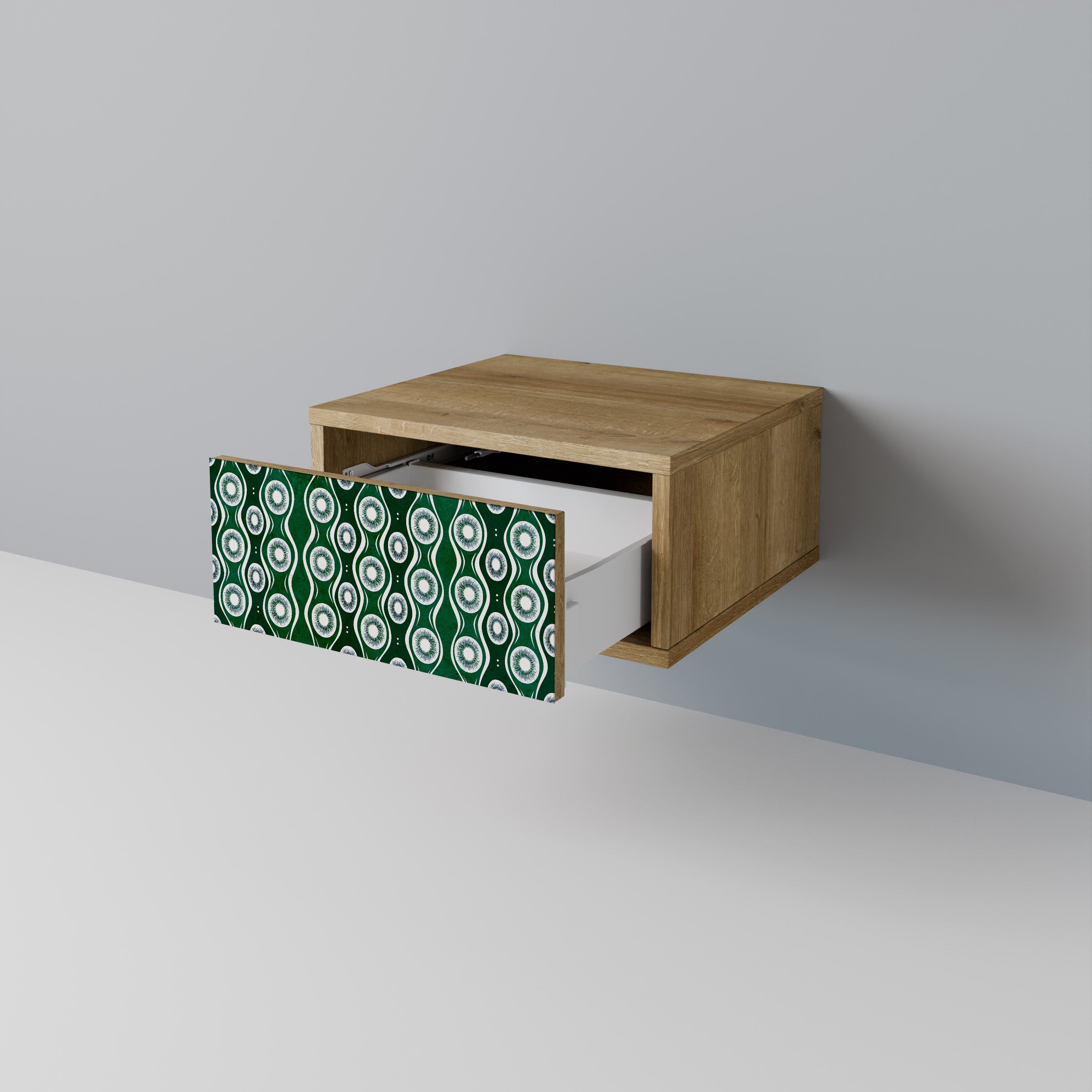 GREEN EYES Nightstand in Oak Effect