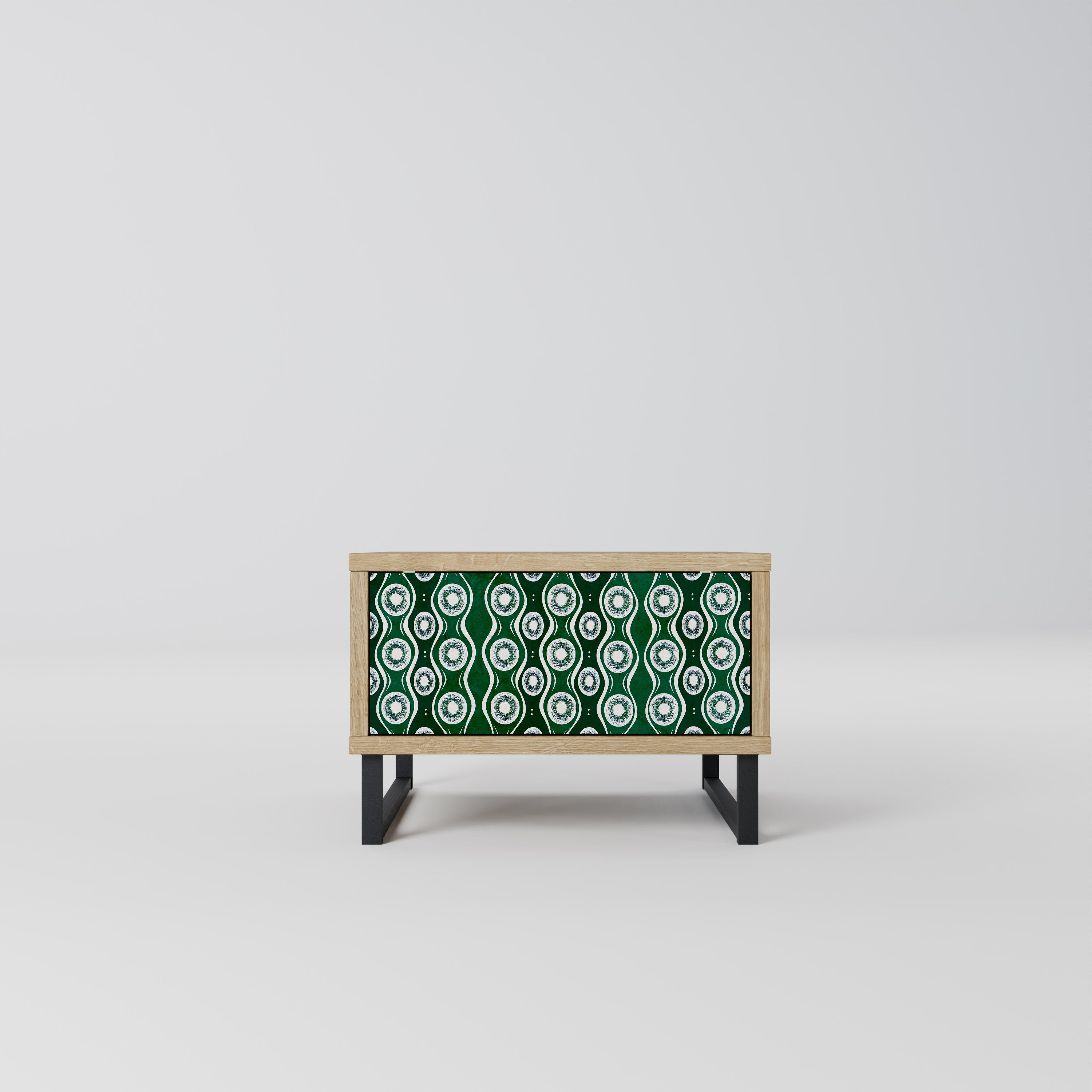 GREEN EYES Nightstand in Oak Effect