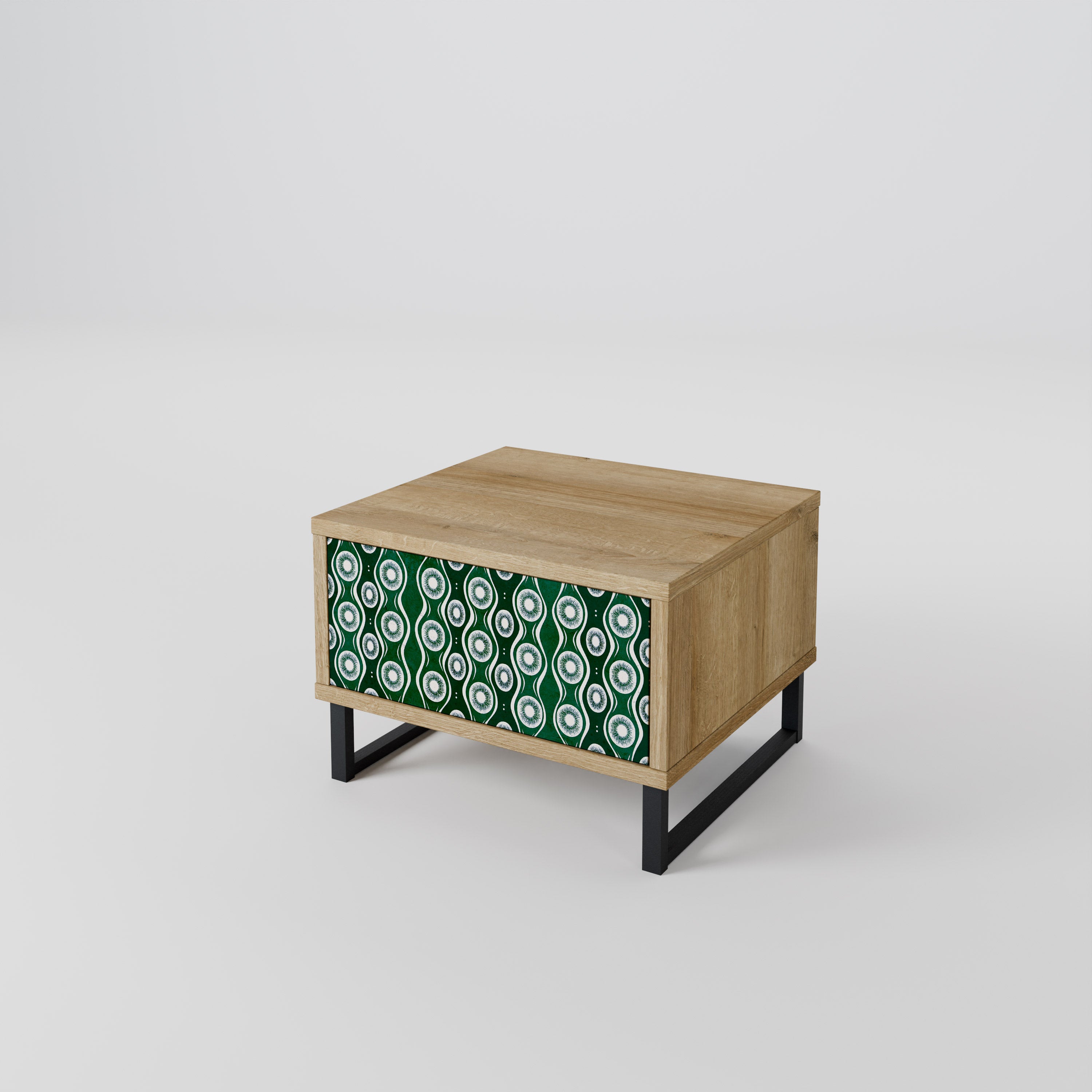 GREEN EYES Nightstand in Oak Effect