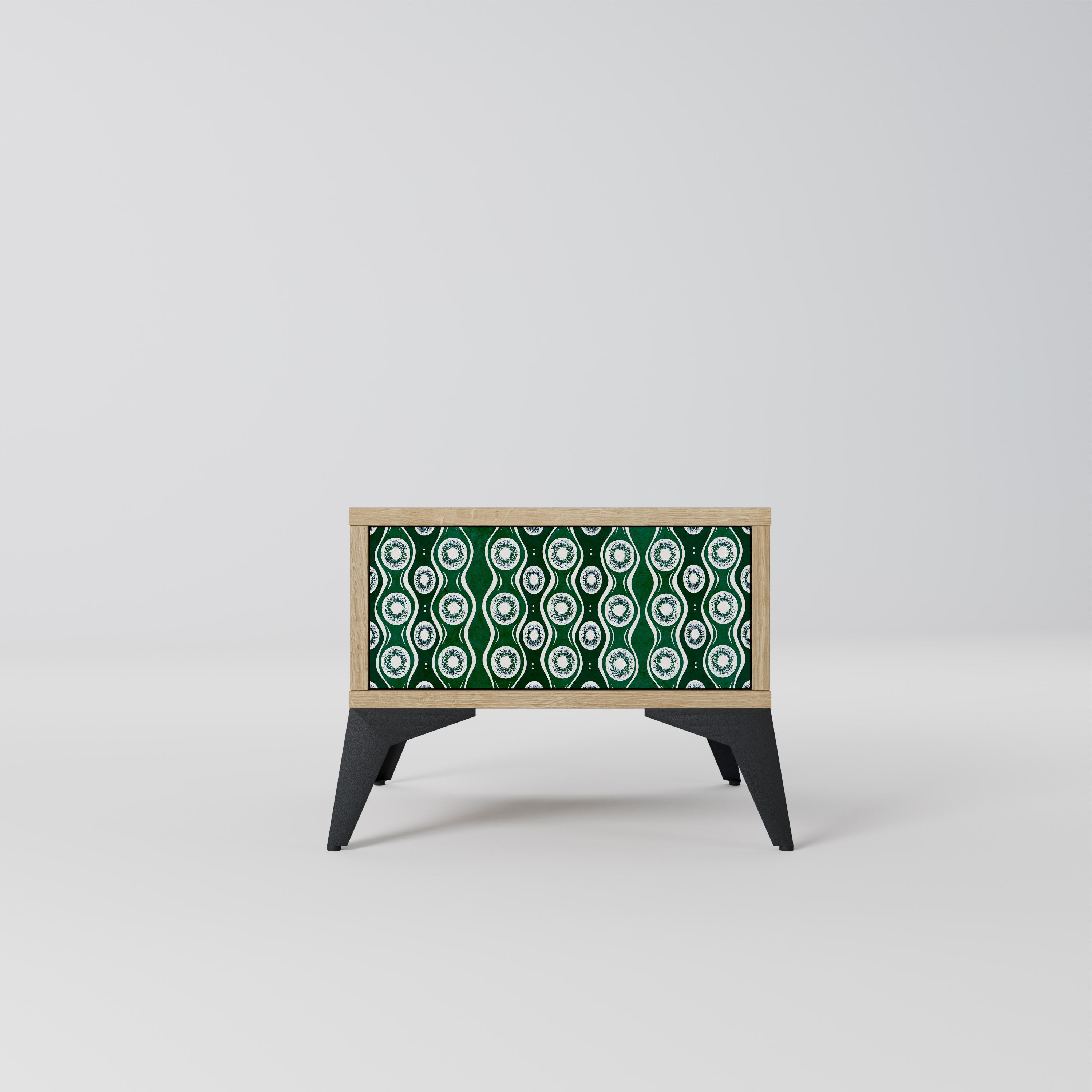 GREEN EYES Nightstand in Oak Effect