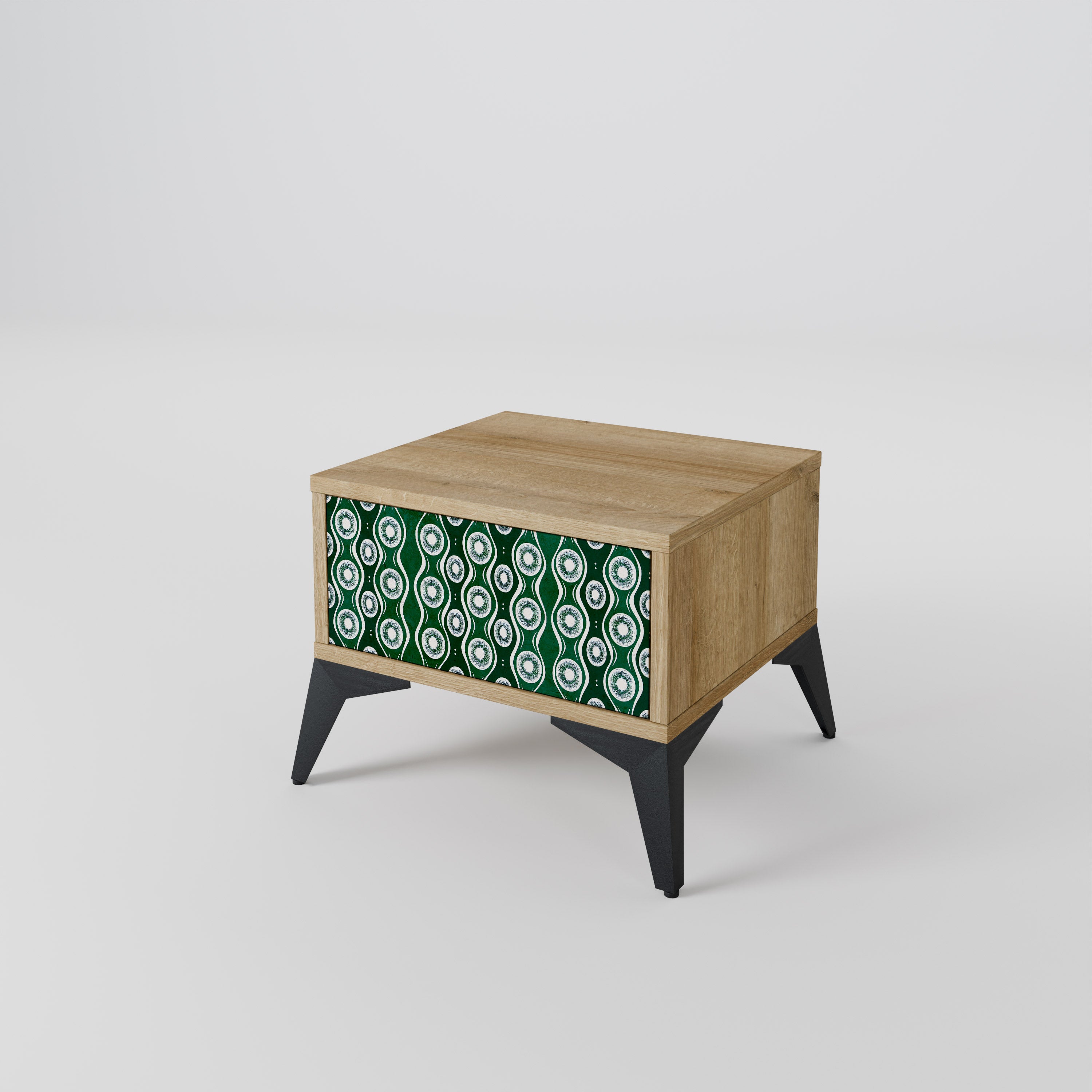 GREEN EYES Nightstand in Oak Effect