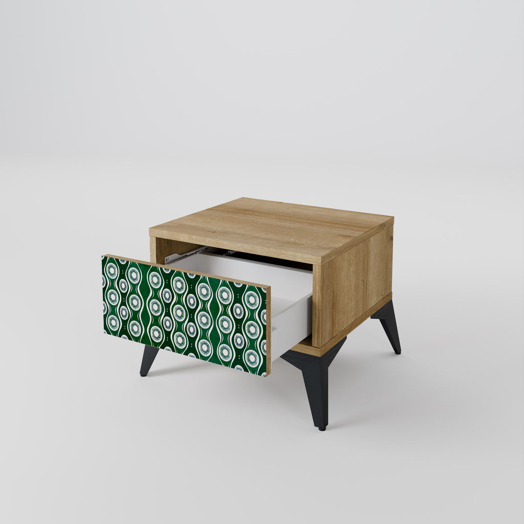 GREEN EYES Nightstand in Oak Effect