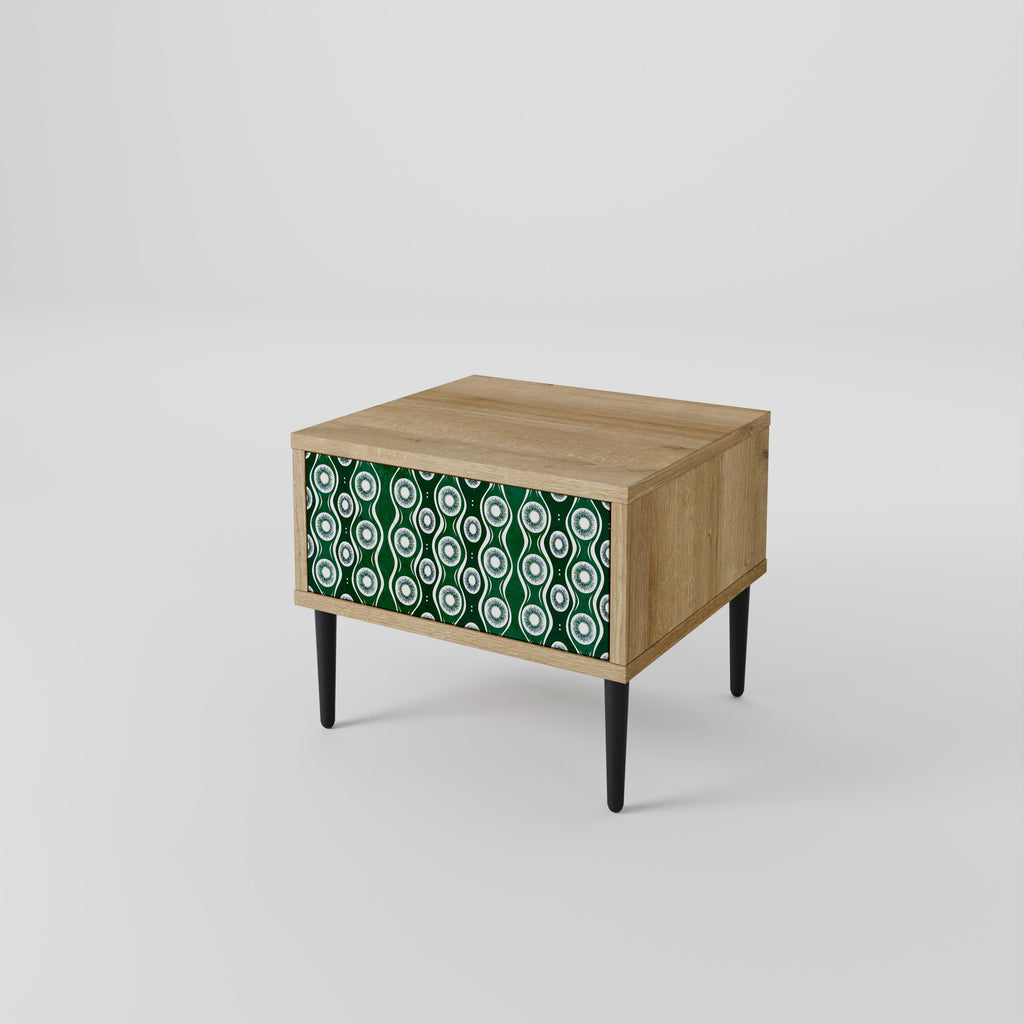 GREEN EYES Nightstand in Oak Effect