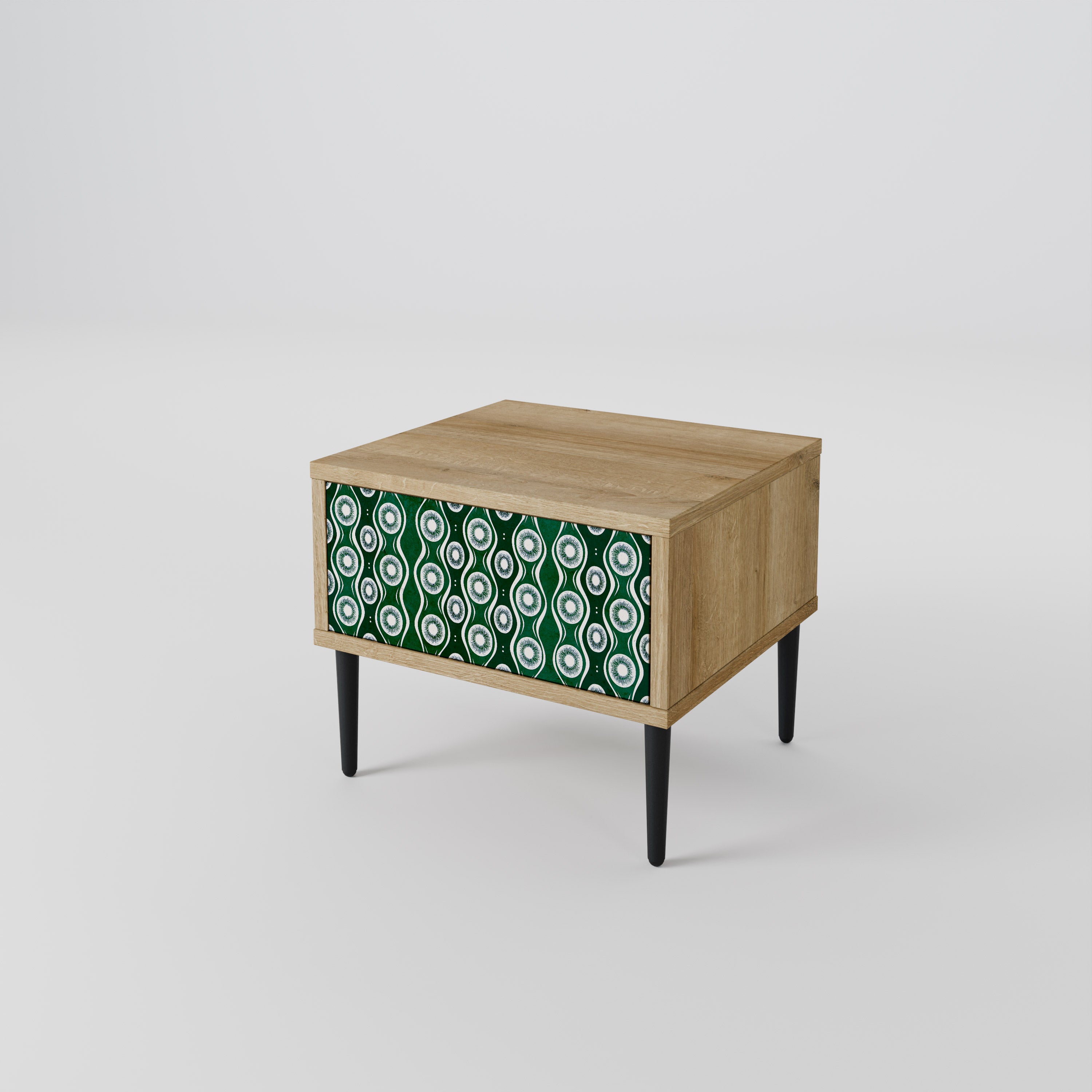 GREEN EYES Nightstand in Oak Effect