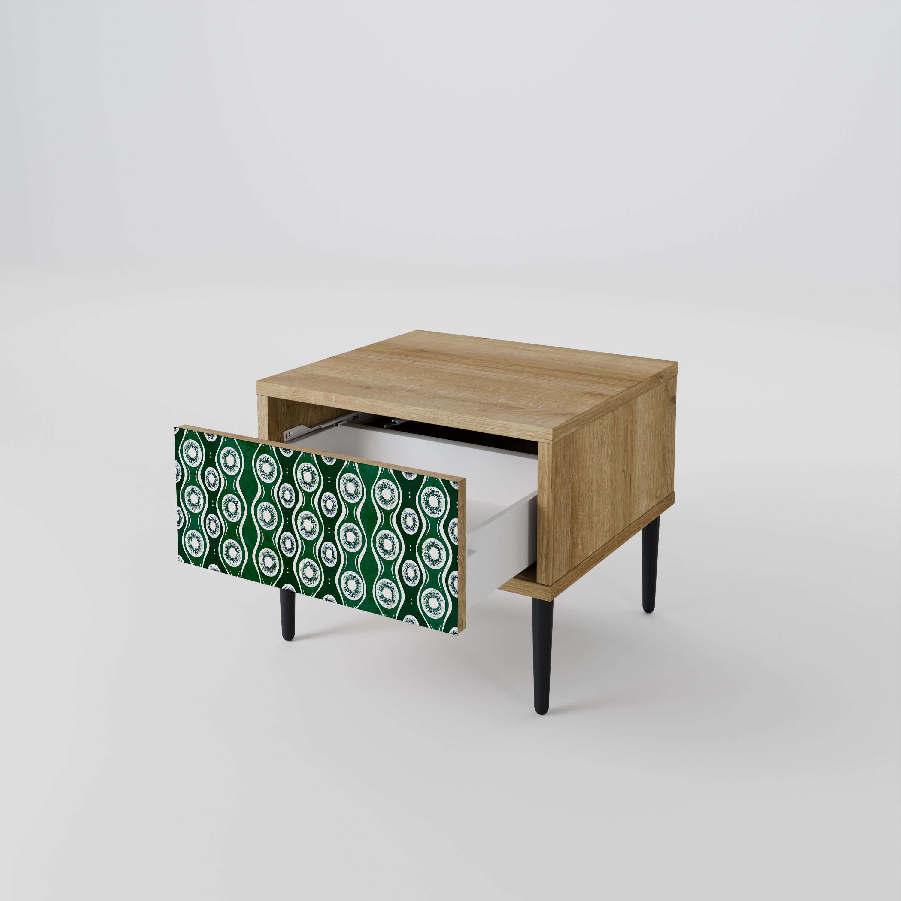 GREEN EYES Nightstand in Oak Effect