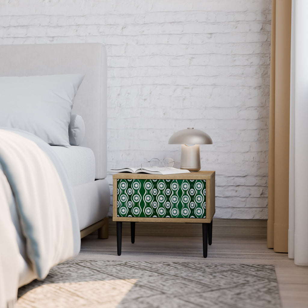 GREEN EYES Nightstand in Oak Effect