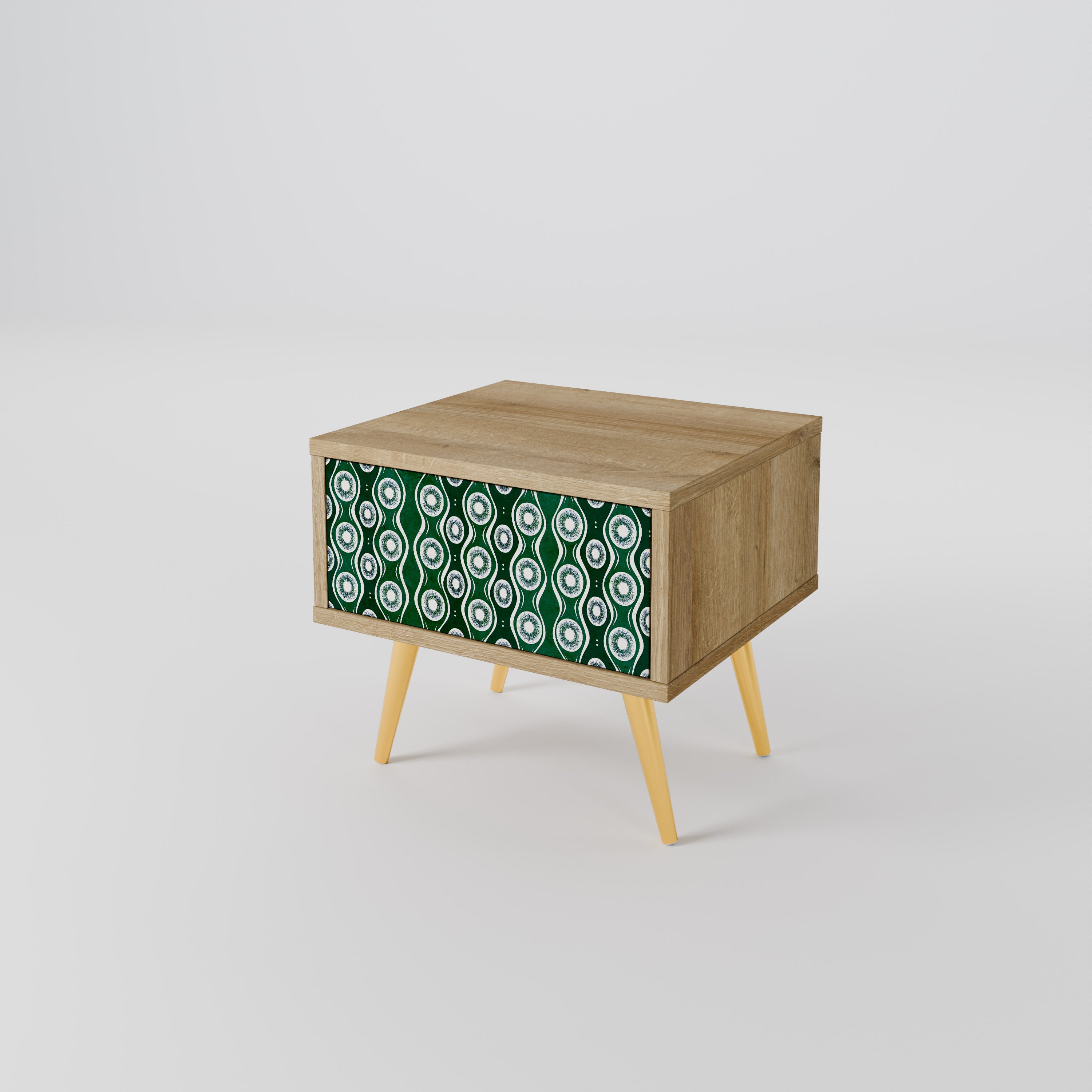 GREEN EYES Nightstand in Oak Effect