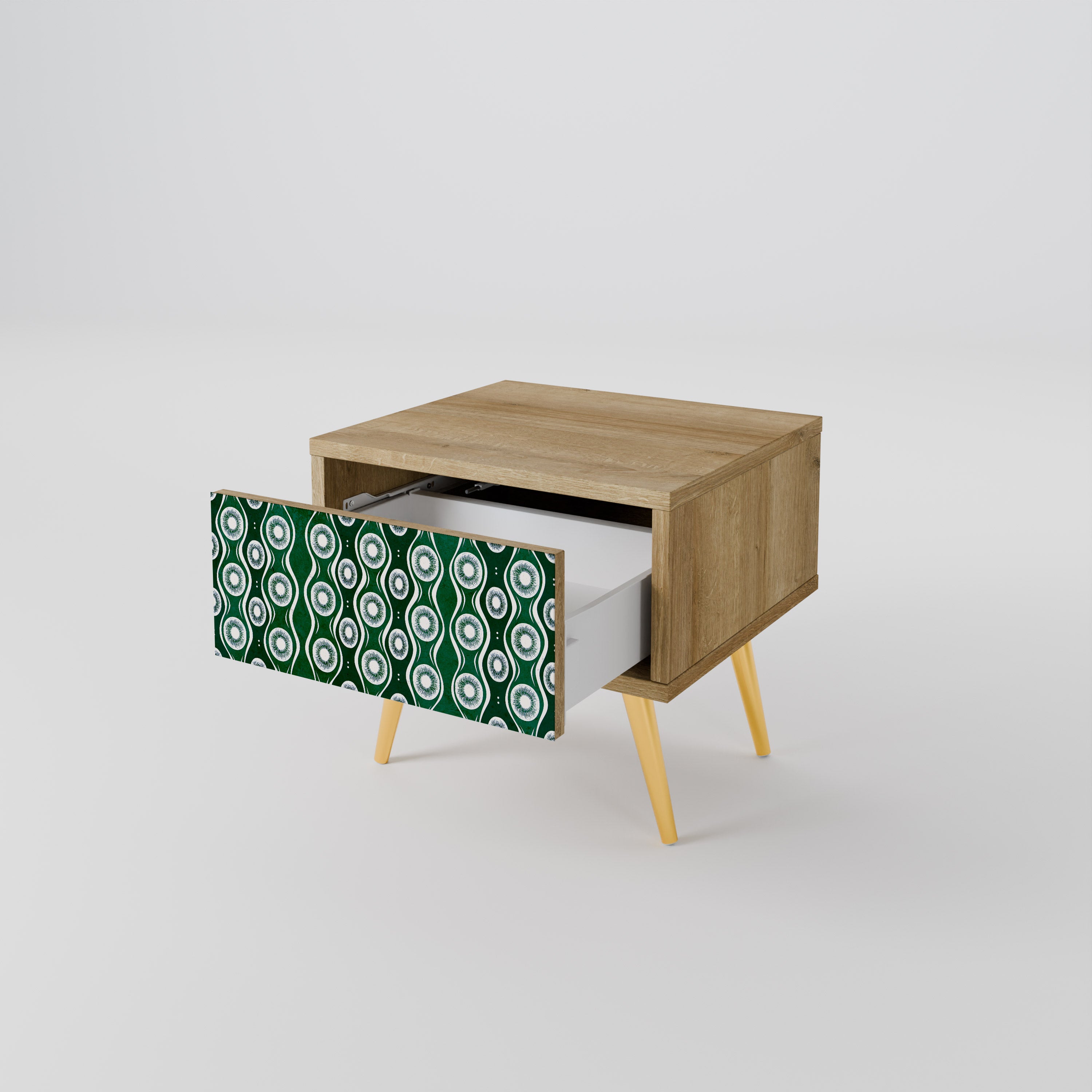 GREEN EYES Nightstand in Oak Effect