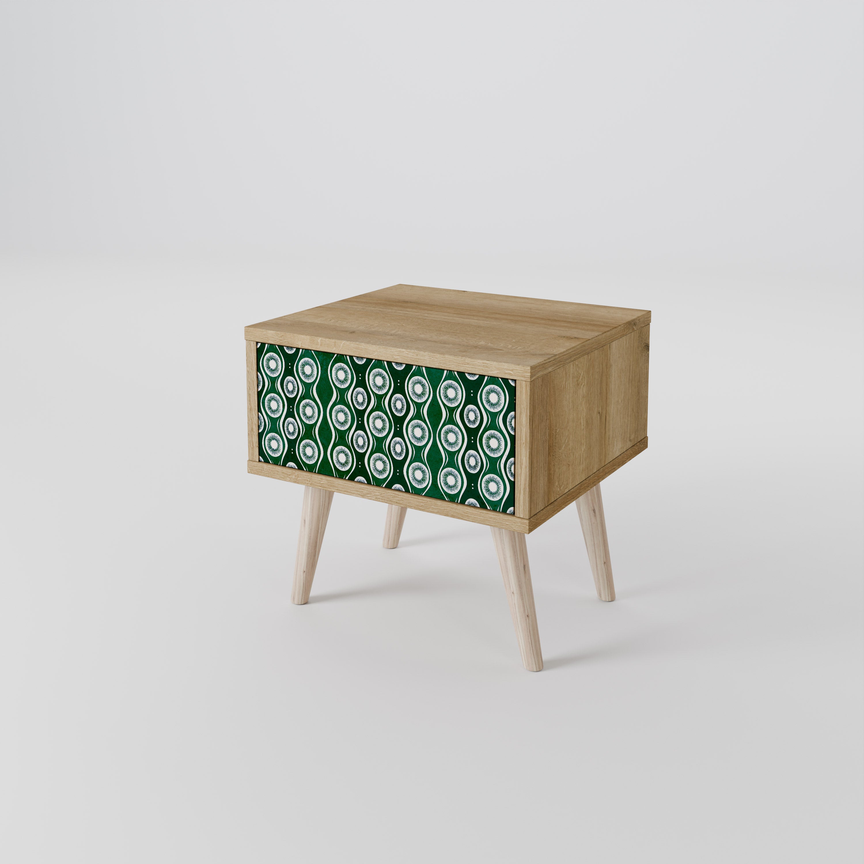 GREEN EYES Nightstand in Oak Effect