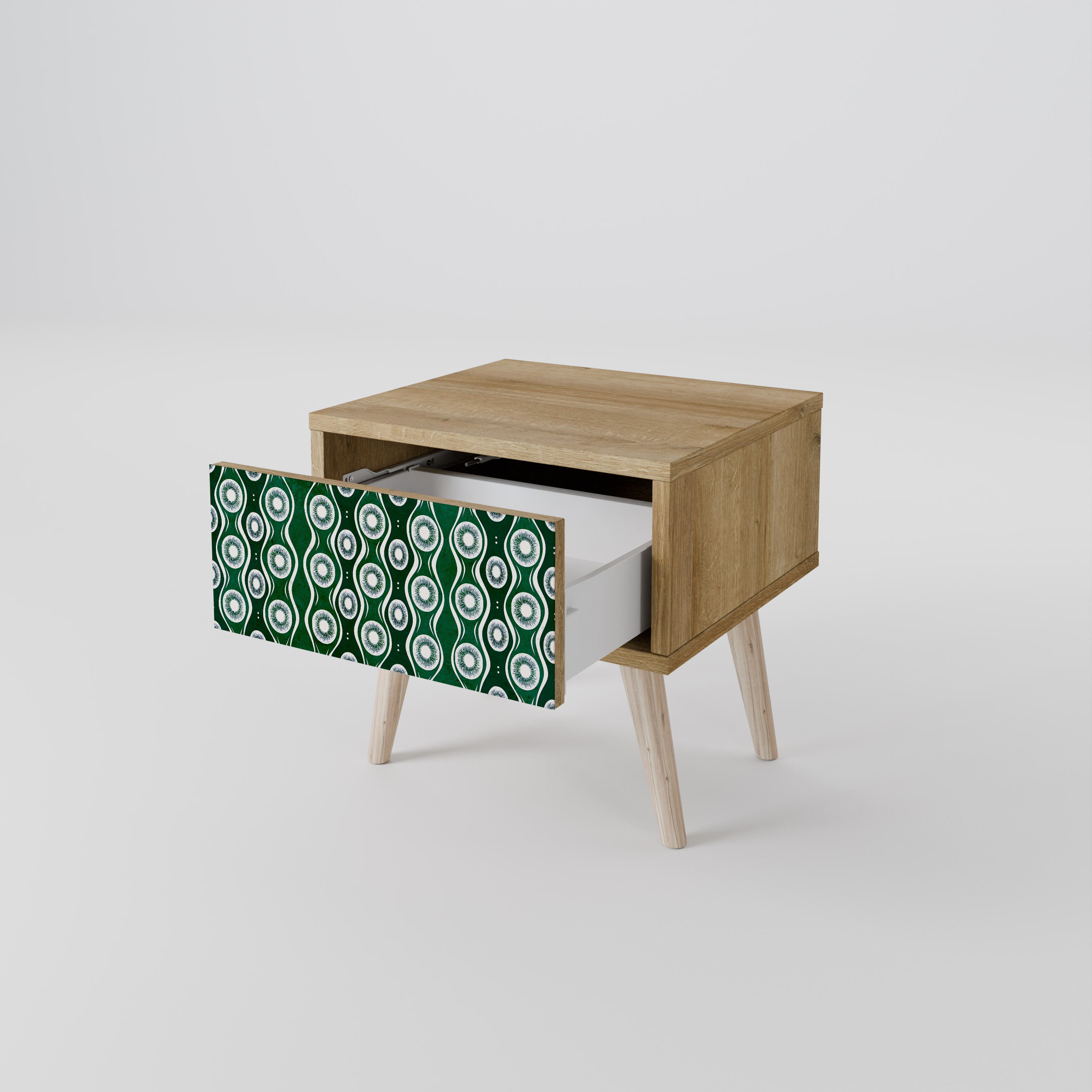 GREEN EYES Nightstand in Oak Effect