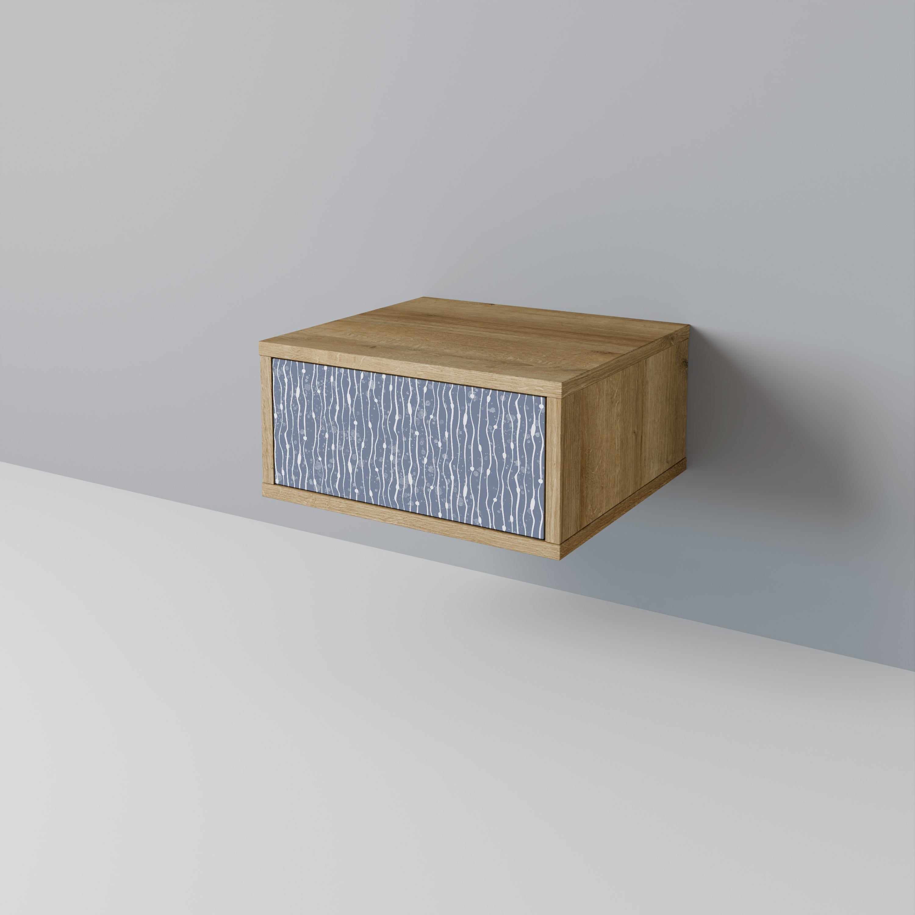 GRAPHITE RAIN Nightstand in Oak Effect