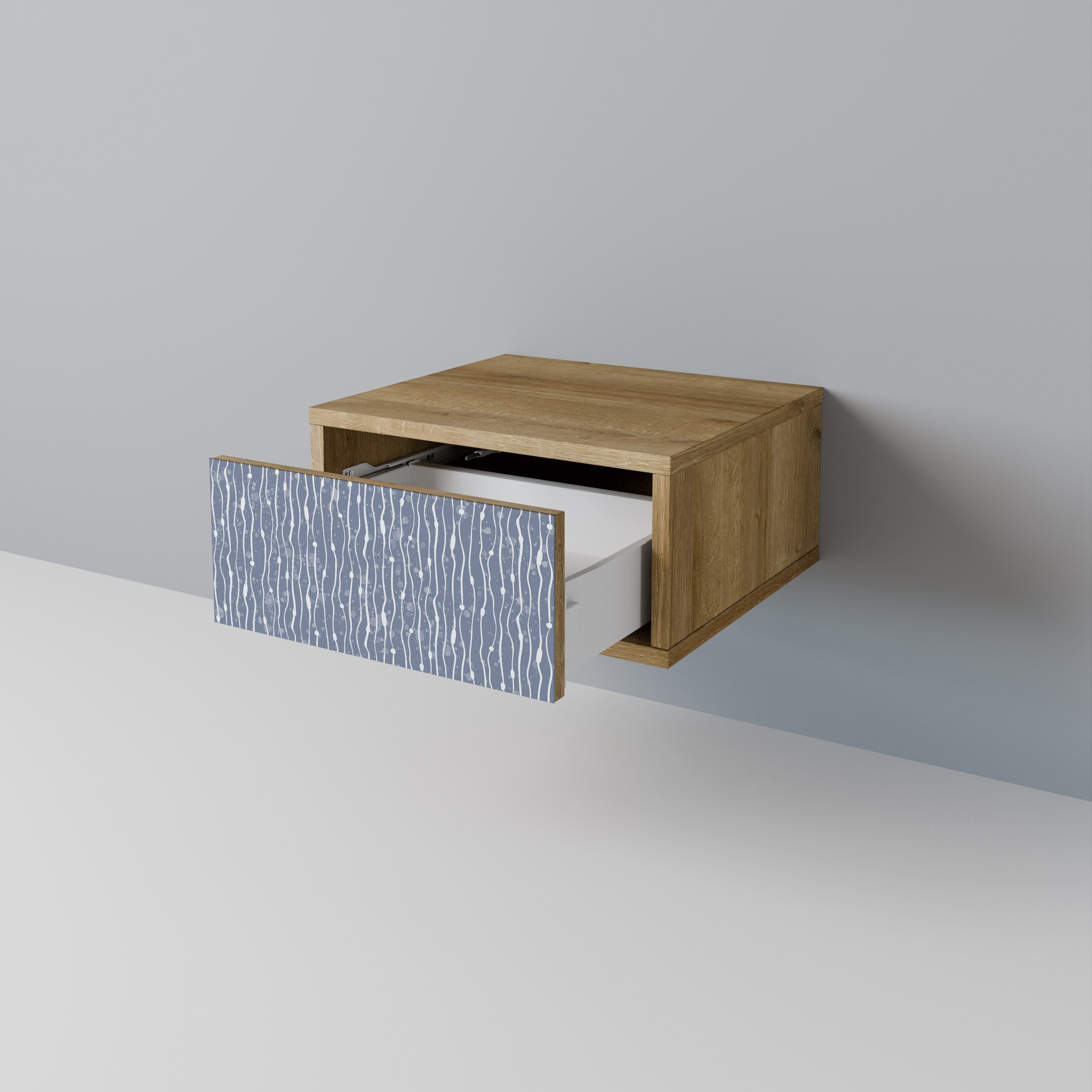 GRAPHITE RAIN Nightstand in Oak Effect