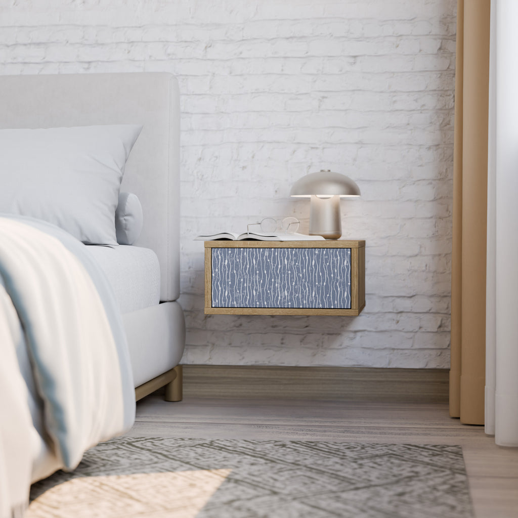 Mesita de noche GRAPHITE RAIN efecto roble