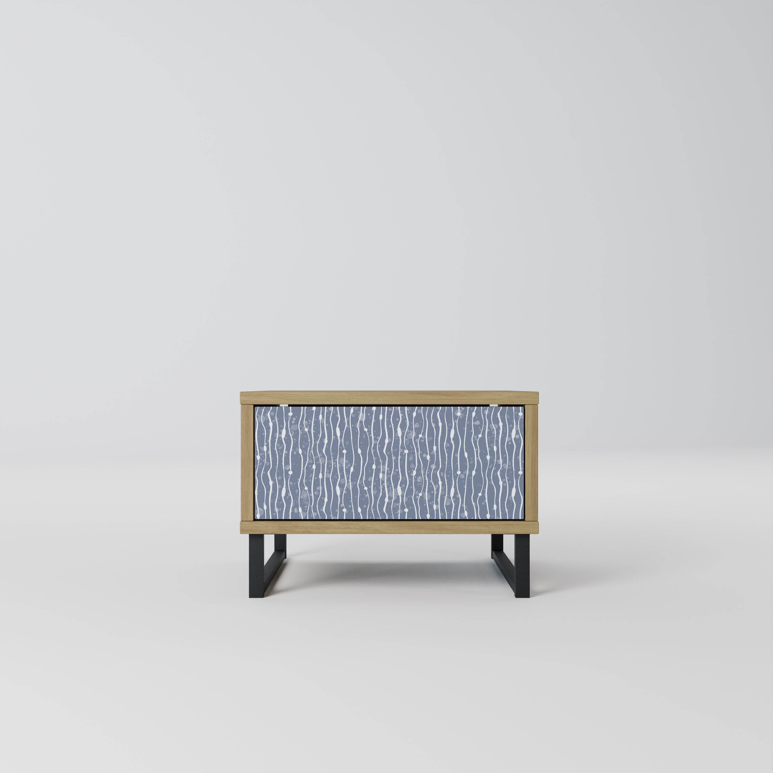 GRAPHITE RAIN Nightstand in Oak Effect