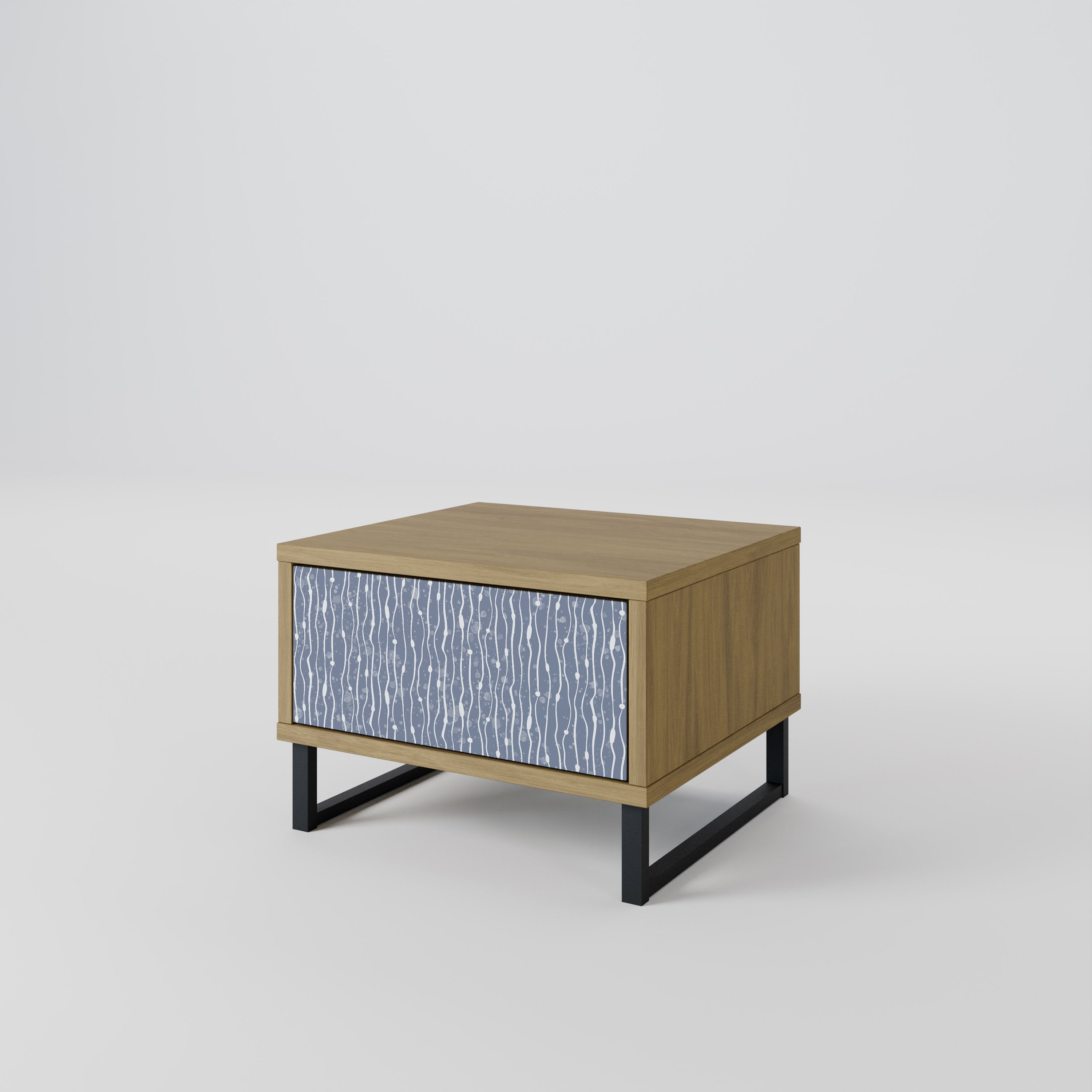 GRAPHITE RAIN Nightstand in Oak Effect