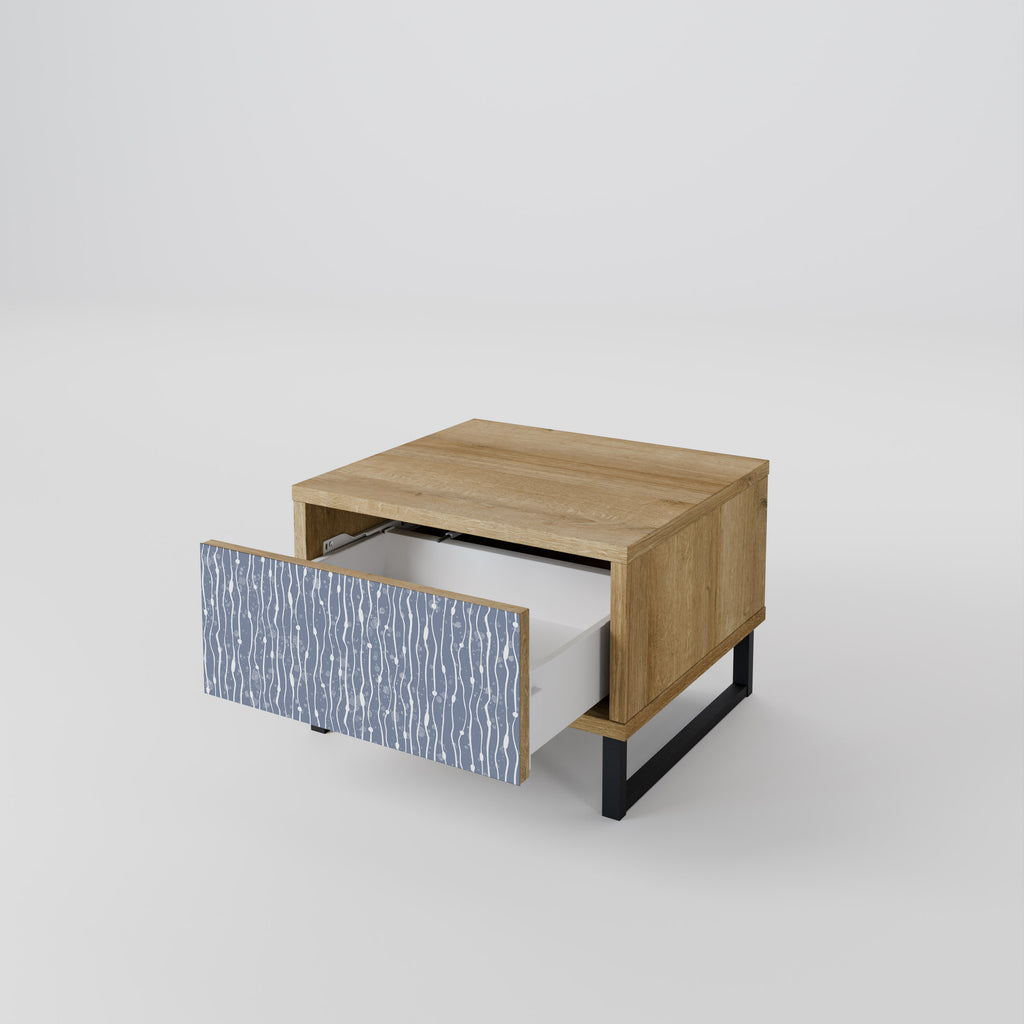 Mesita de noche GRAPHITE RAIN efecto roble