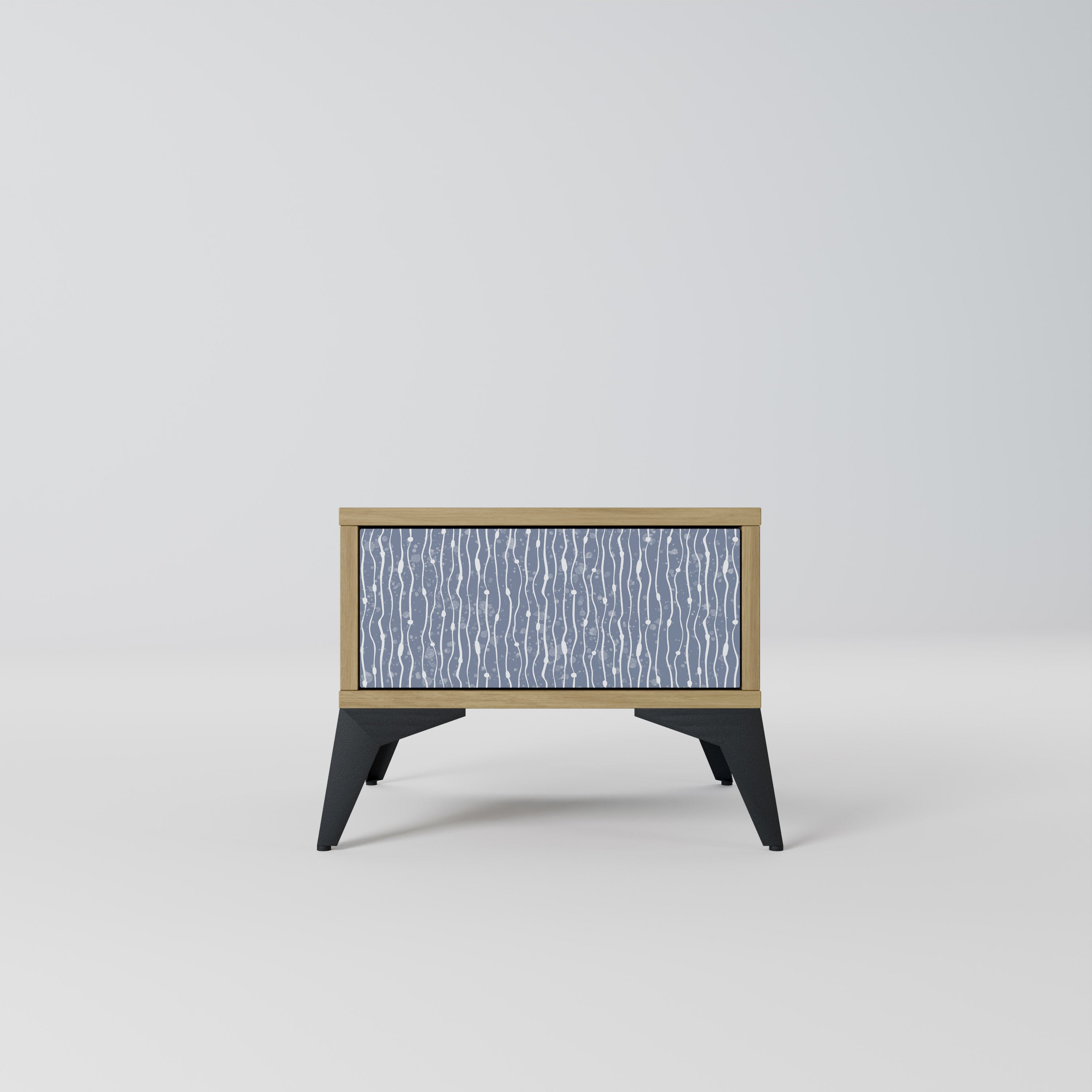 GRAPHITE RAIN Nightstand in Oak Effect