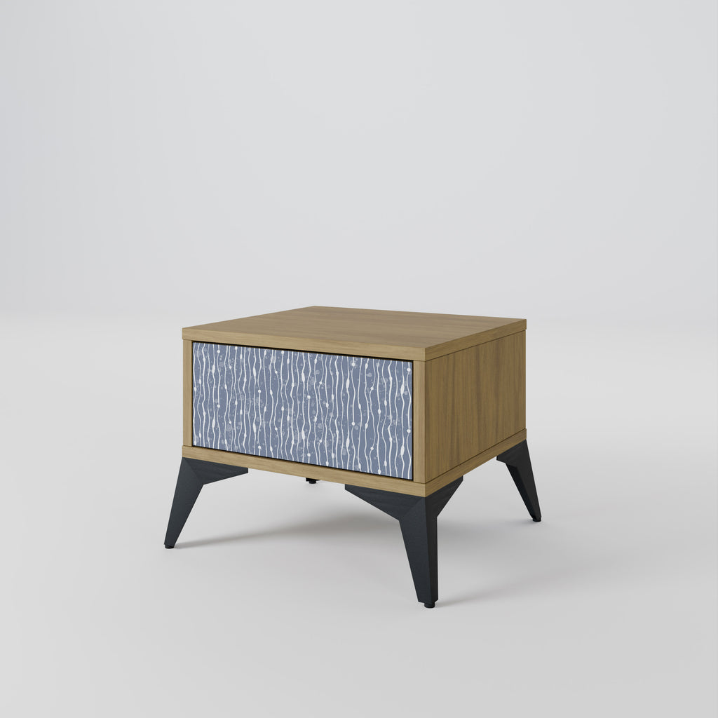 Mesita de noche GRAPHITE RAIN efecto roble