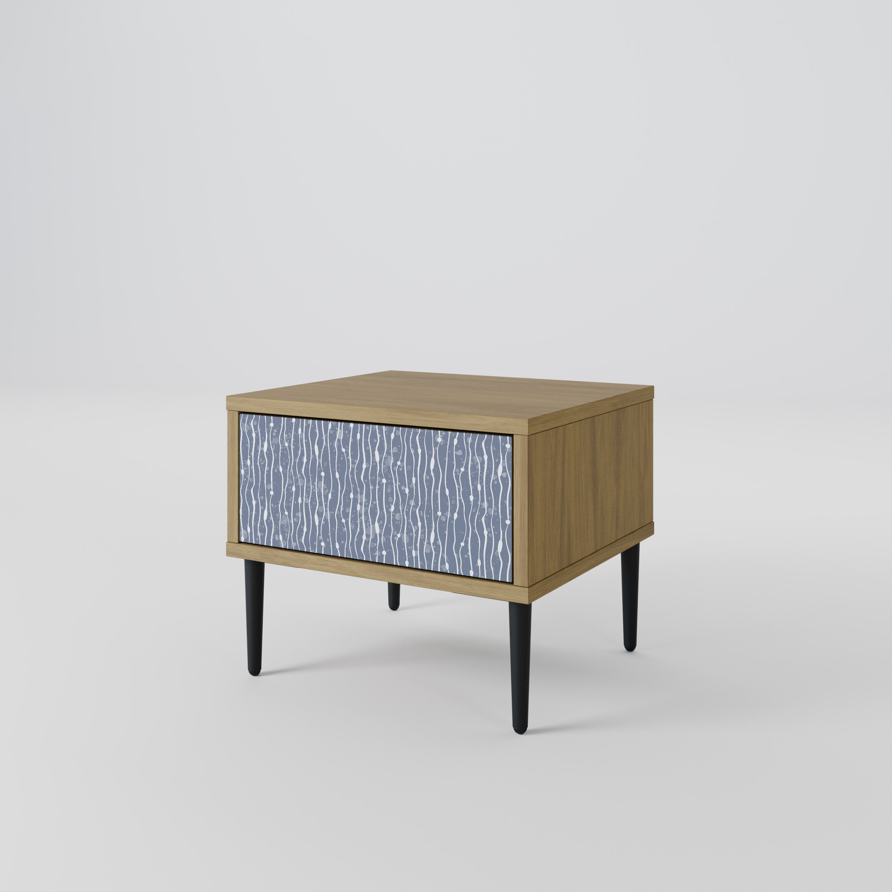 GRAPHITE RAIN Nightstand in Oak Effect