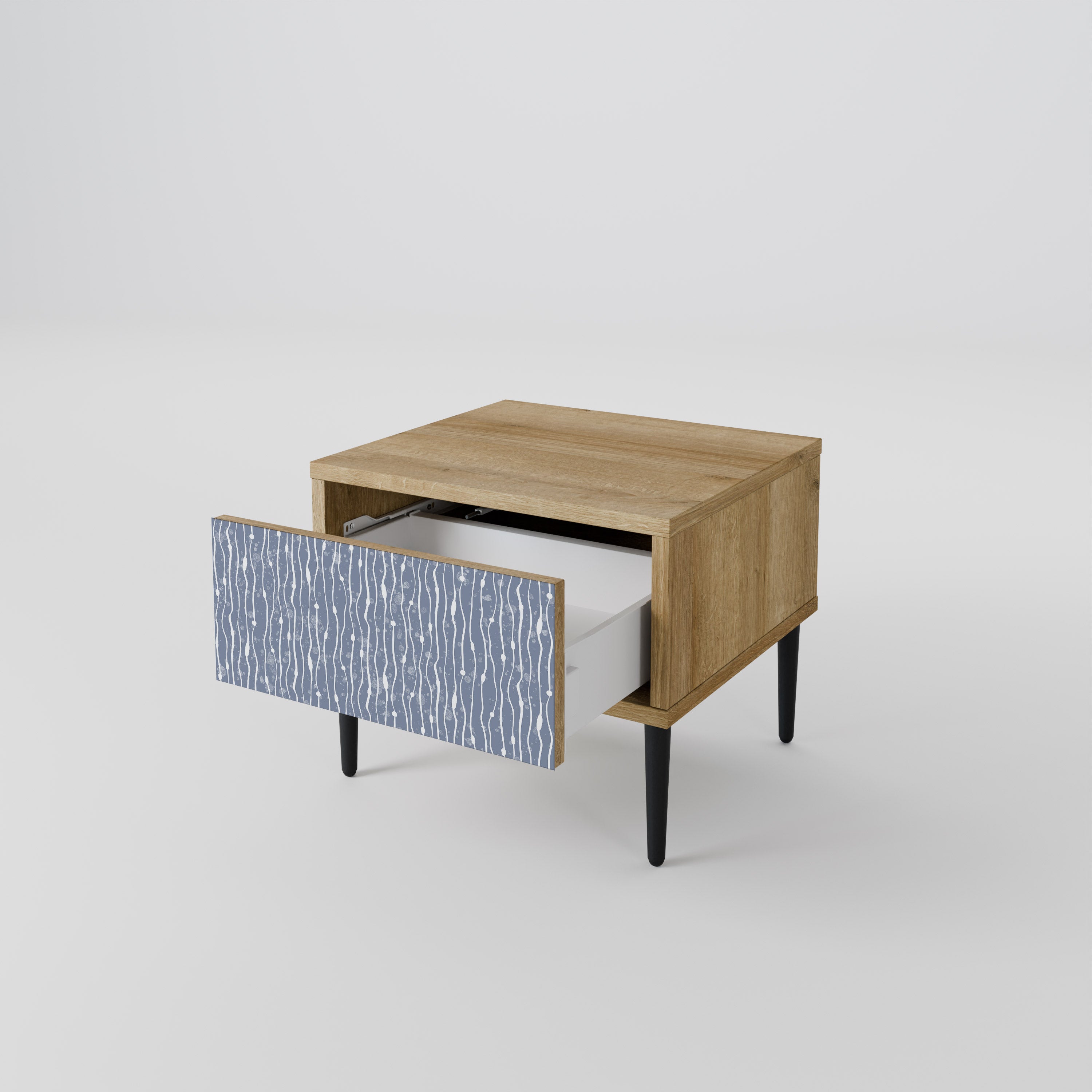 GRAPHITE RAIN Nightstand in Oak Effect