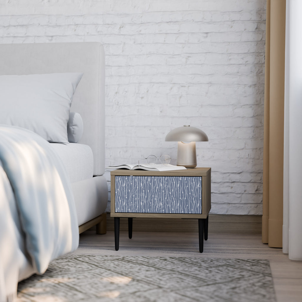 Mesita de noche GRAPHITE RAIN efecto roble