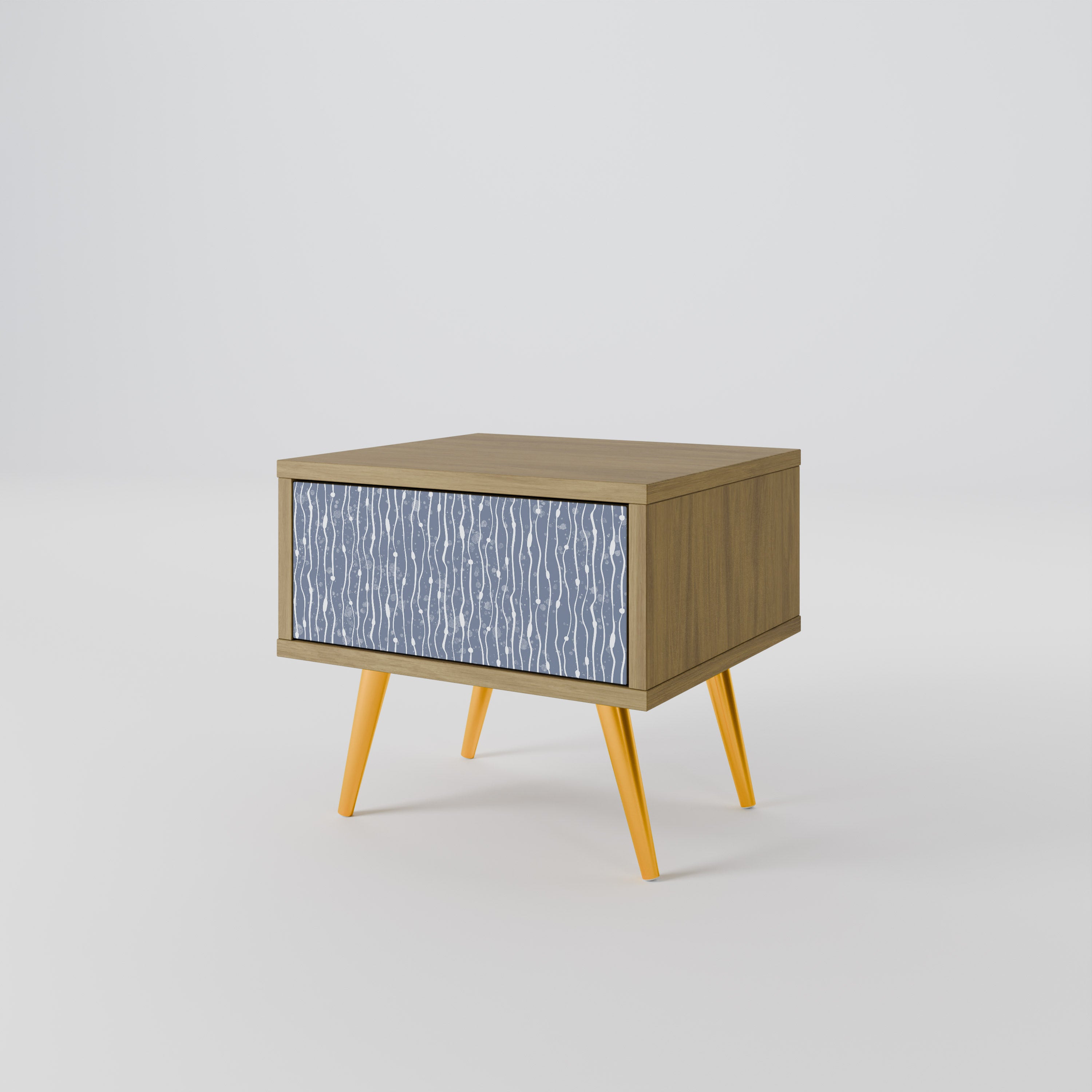 GRAPHITE RAIN Nightstand in Oak Effect