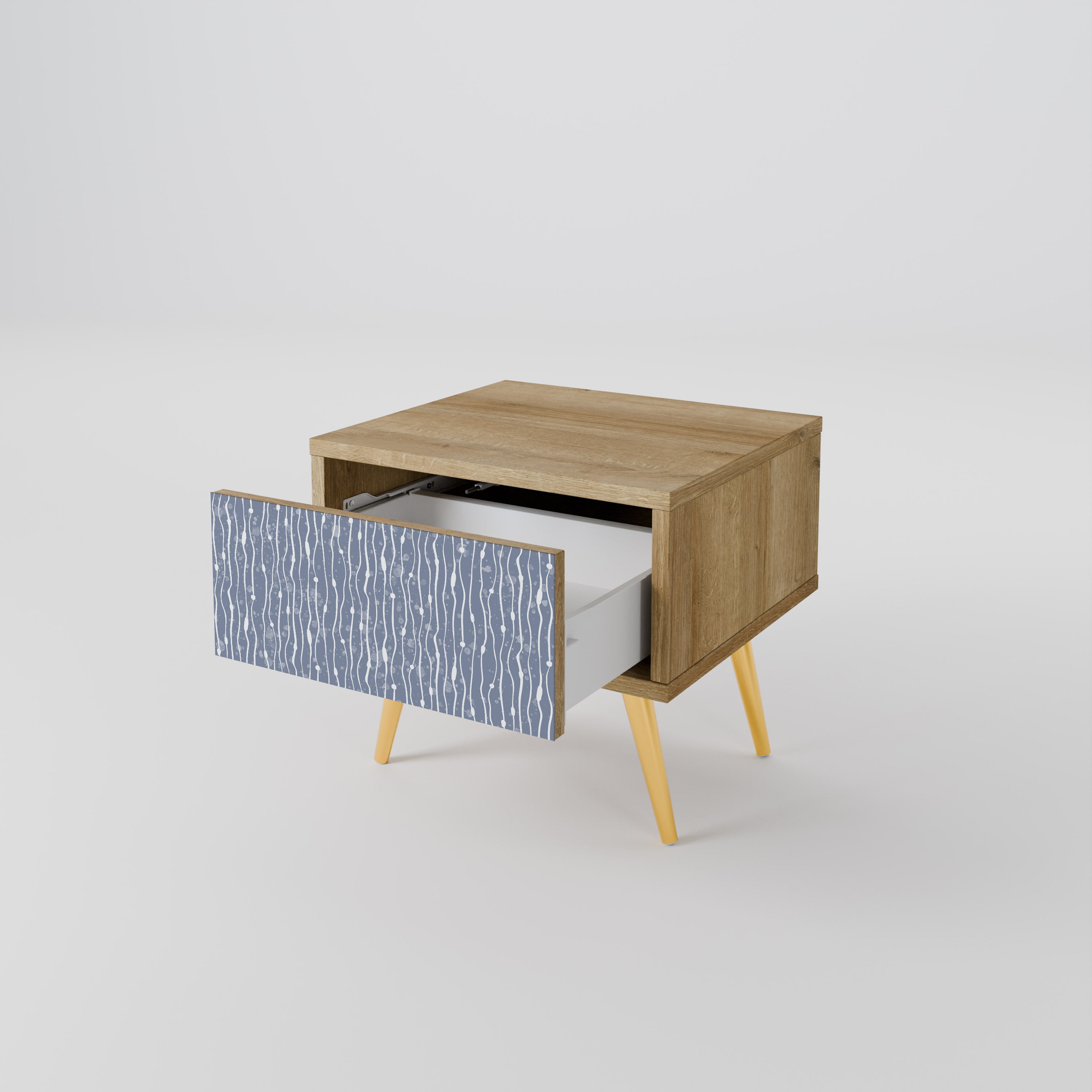 GRAPHITE RAIN Nightstand in Oak Effect