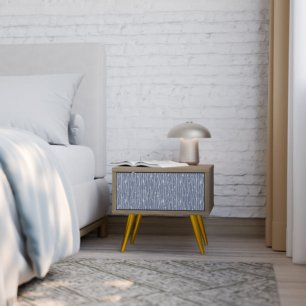 Mesita de noche GRAPHITE RAIN efecto roble