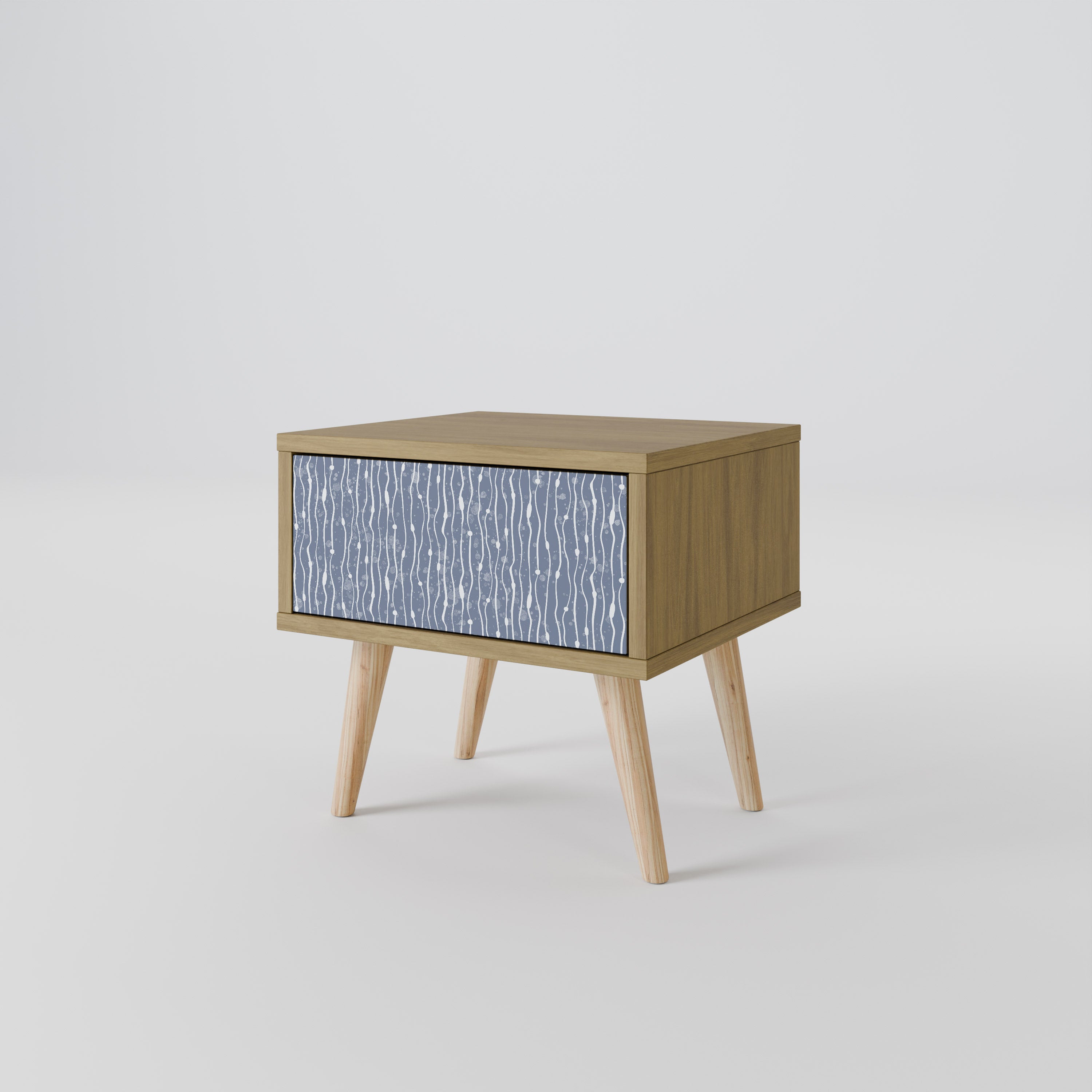 GRAPHITE RAIN Nightstand in Oak Effect