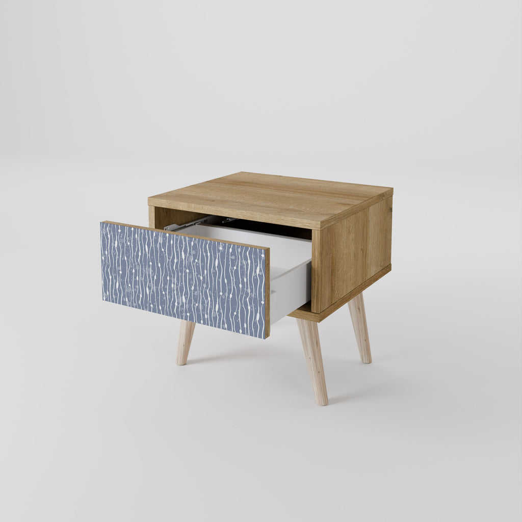 Mesita de noche GRAPHITE RAIN efecto roble