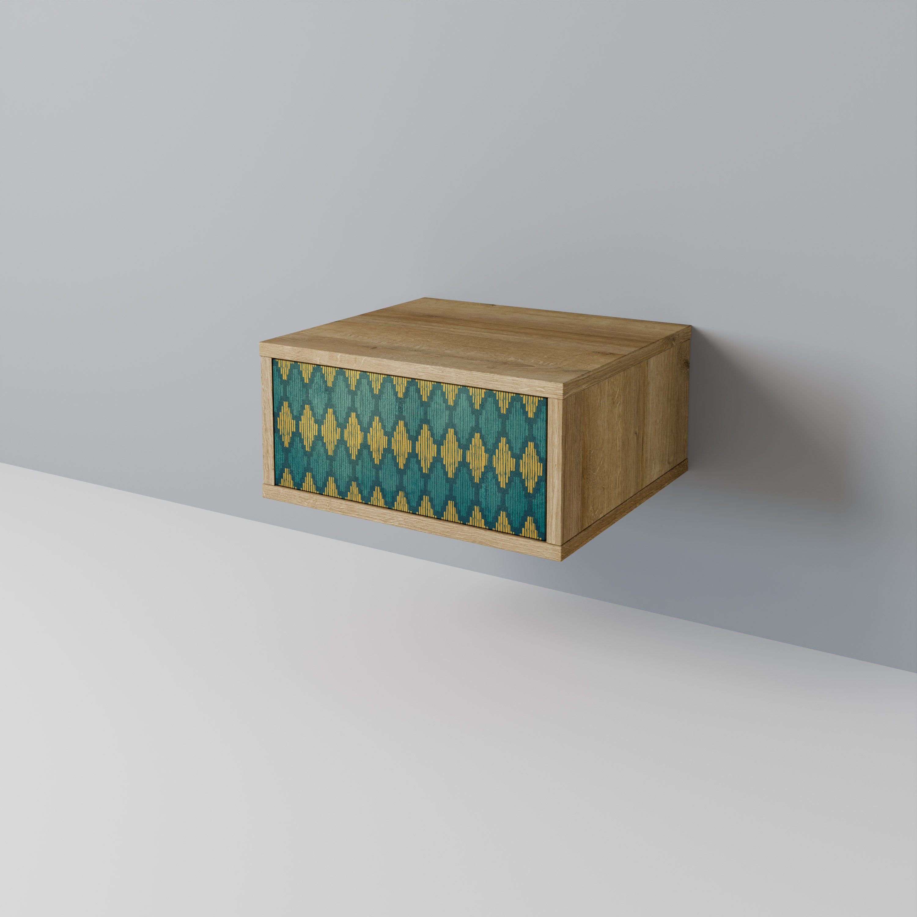 POLYGONS Nightstand in Oak Effect