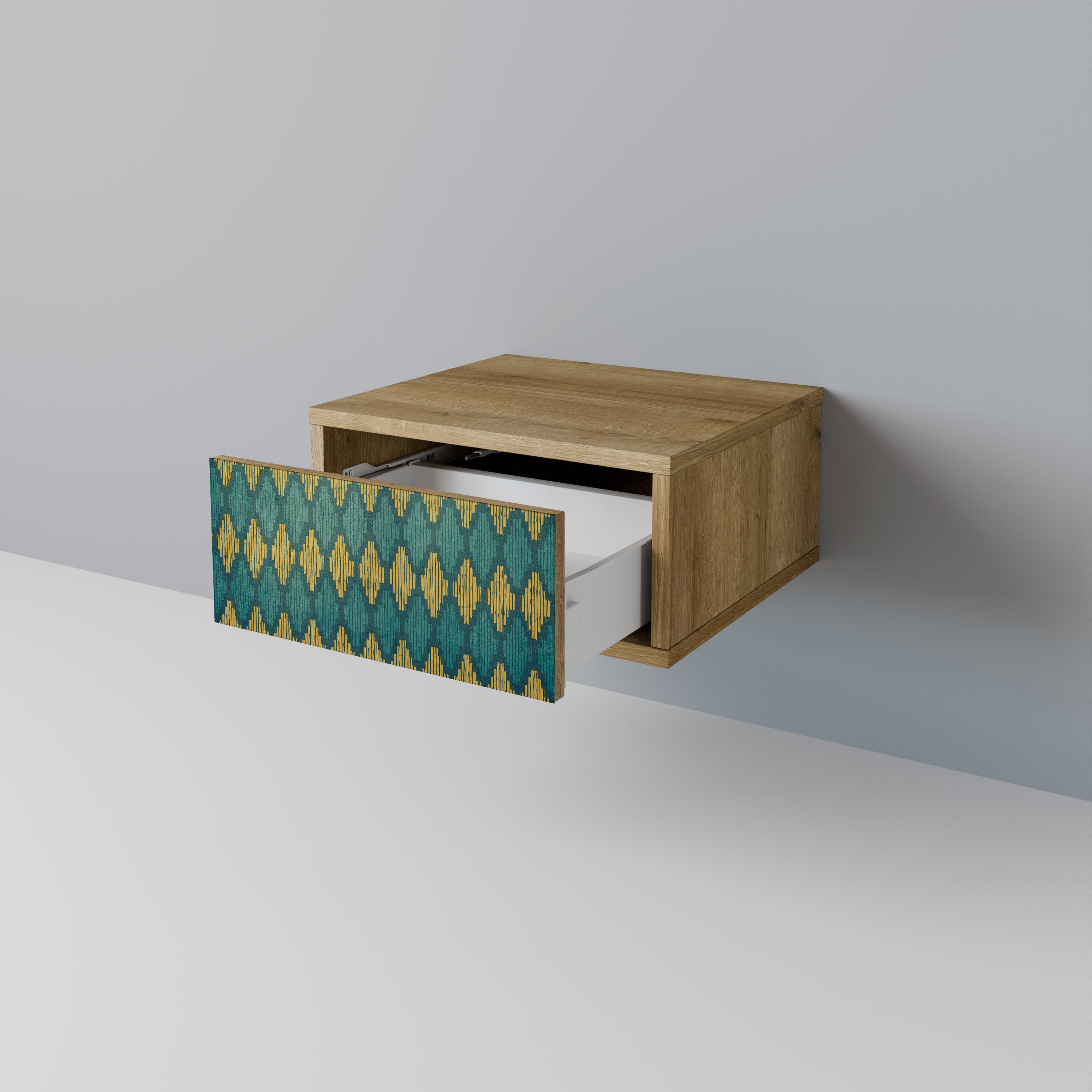 POLYGONS Nightstand in Oak Effect