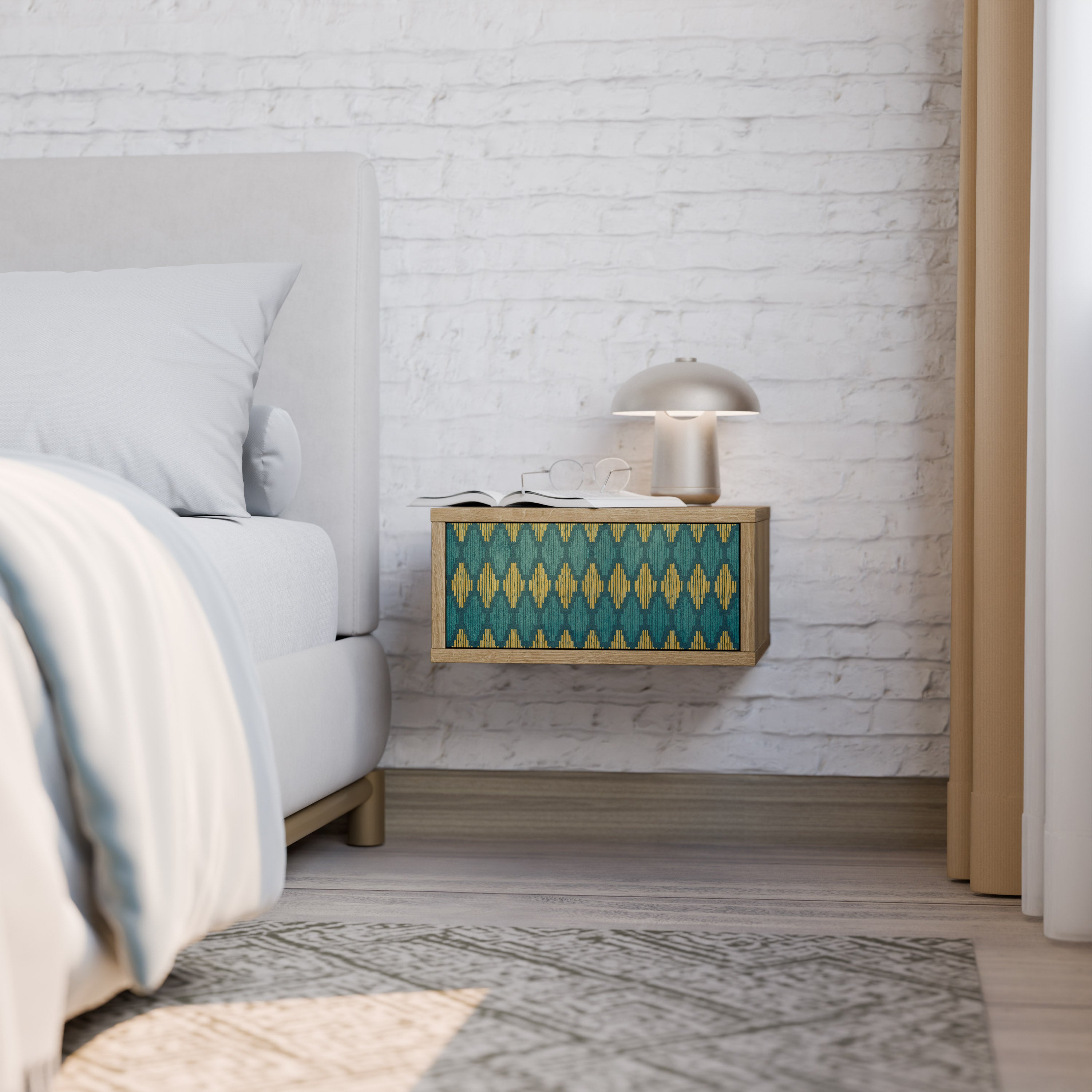 POLYGONS Nightstand in Oak Effect
