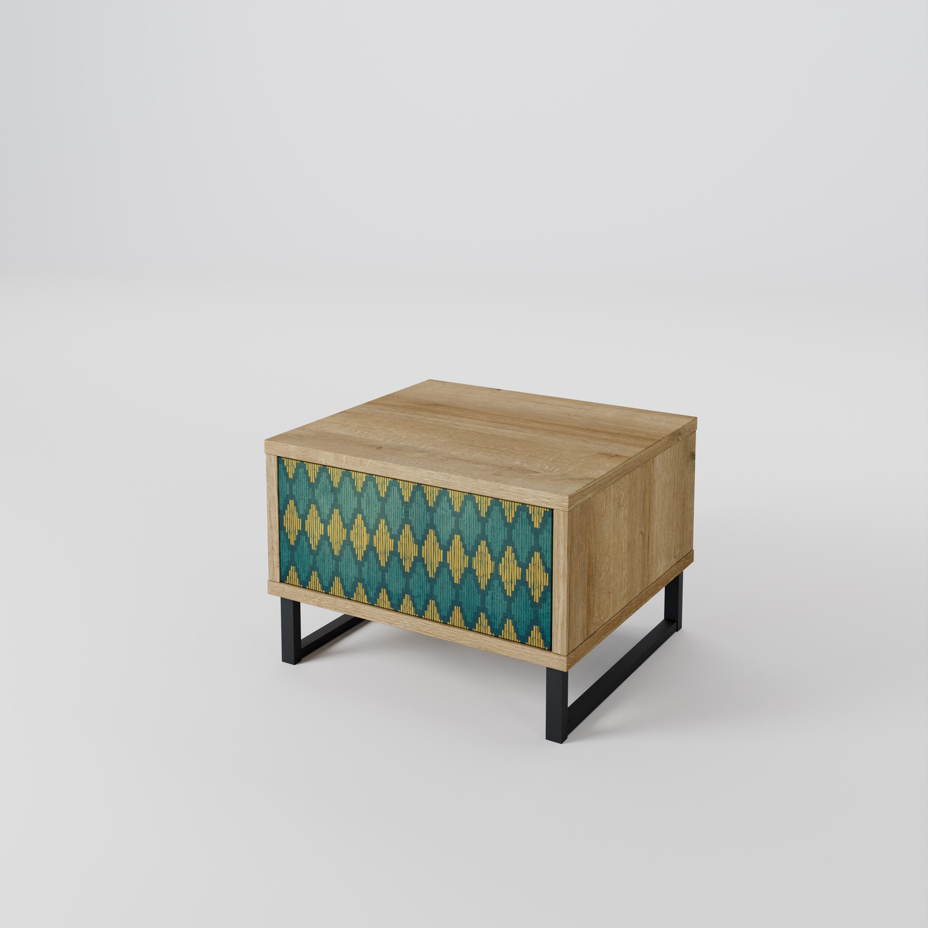 POLYGONS Nightstand in Oak Effect